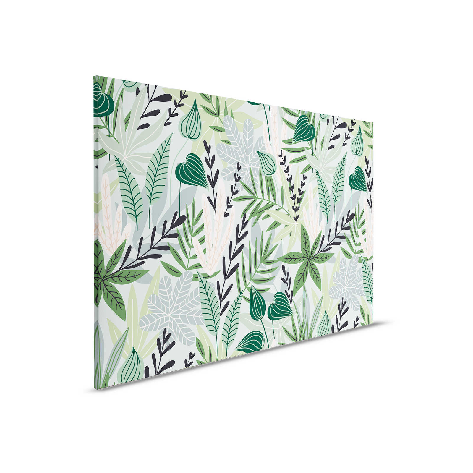             Toile Feuilles et herbes de style bande dessinée - 90 cm x 60 cm
        