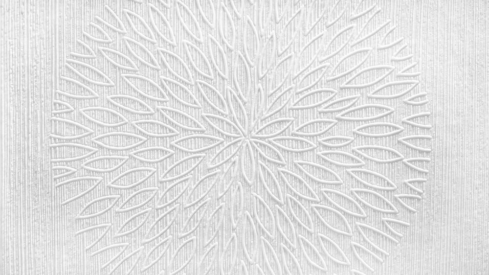             Papier peint graphique Motif à pois Fleurs - à peindre, blanc
        