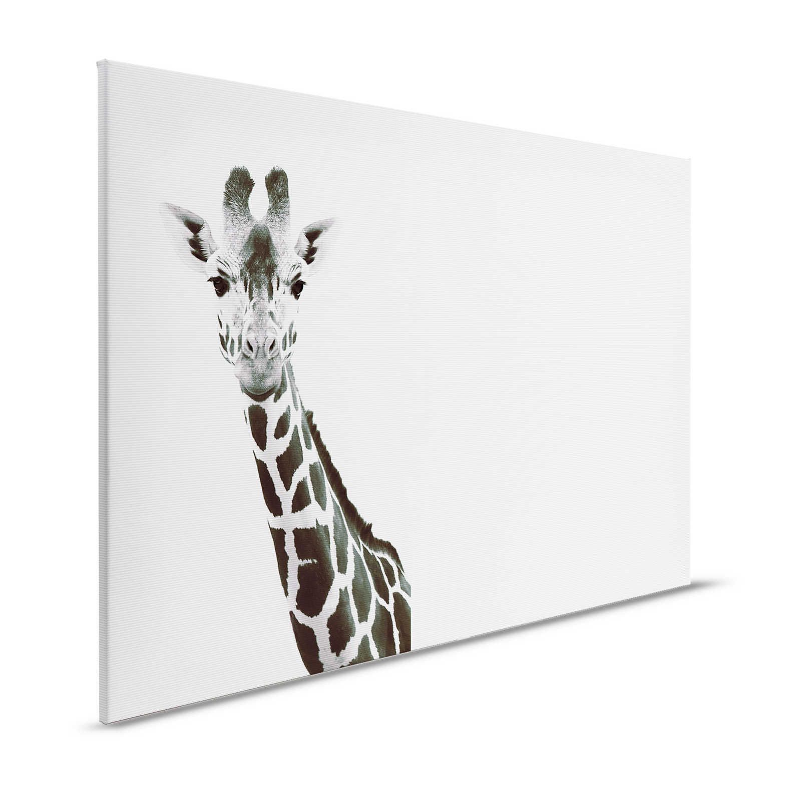 Giraffen Canvas Schilderij XXL Zwart Wit Design - 1.20 m x 0.80 m
