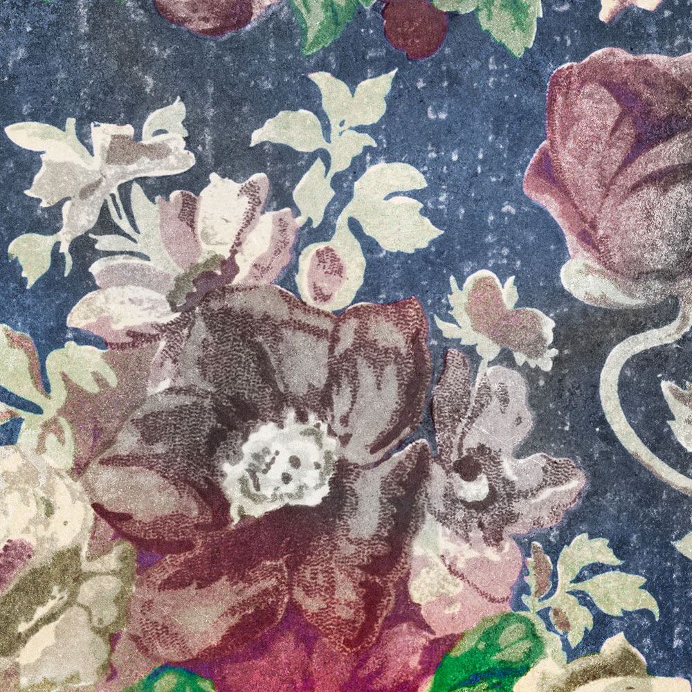             papier peint en papier panoramique »carmente 2« - motif floral de style classique devant une structure d'enduit vintage - multicolore | Intissé lisse, légèrement nacré
        