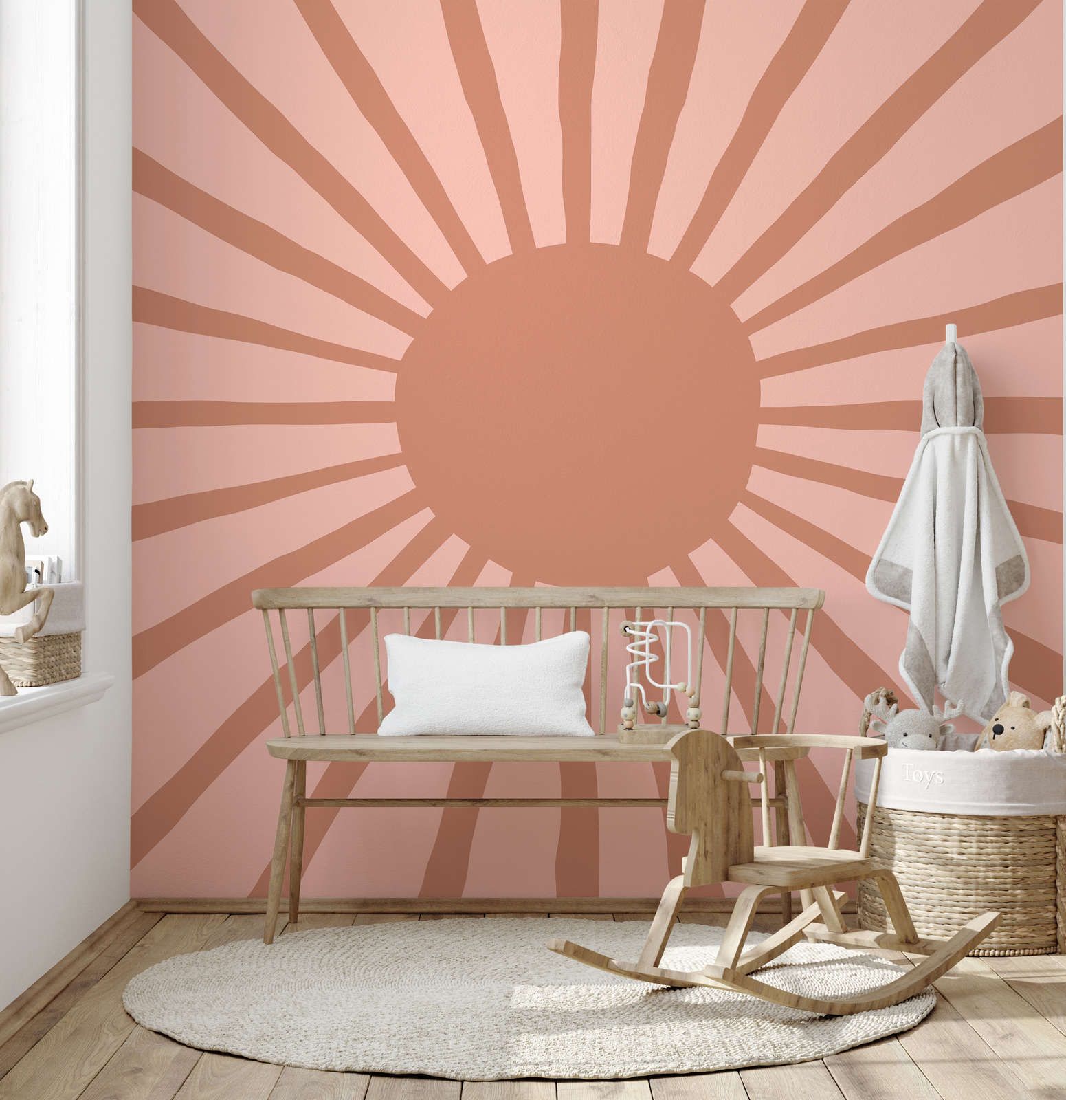             papiers peints à impression numérique soleil abstrait style peint - intissé lisse & mat
        