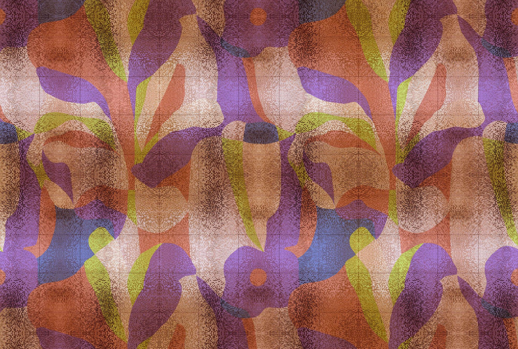             Fotomurali »brillanaza« - Disegno grafico di foglie colorate con struttura a mosaico - Materiali non tessuto leggermente strutturato
        