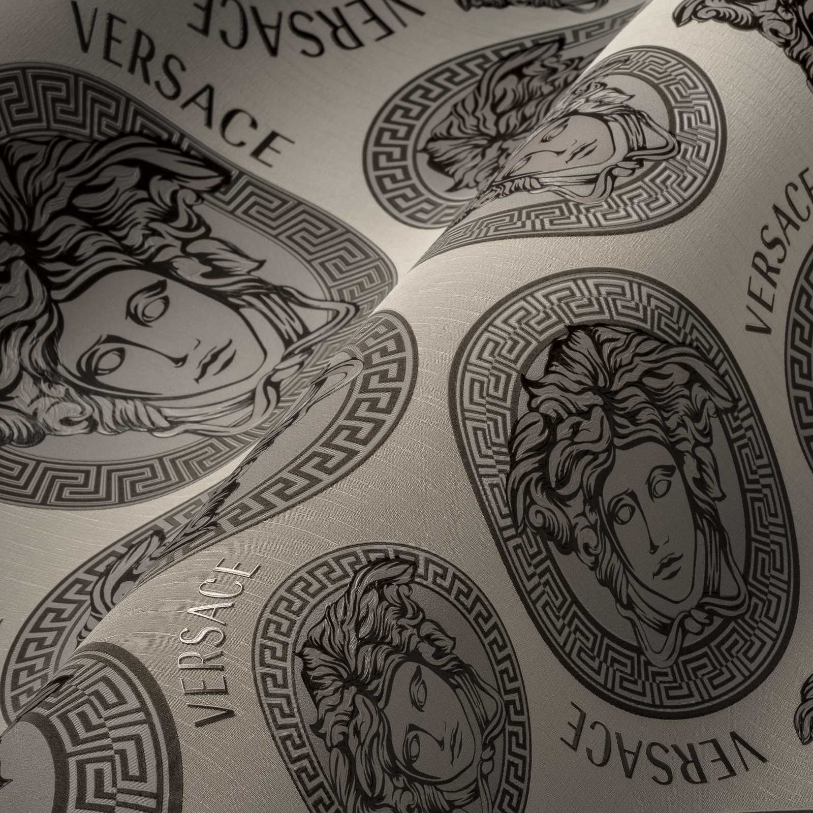             VERSACE wallpaper Medusa design - beige, grey, black
        