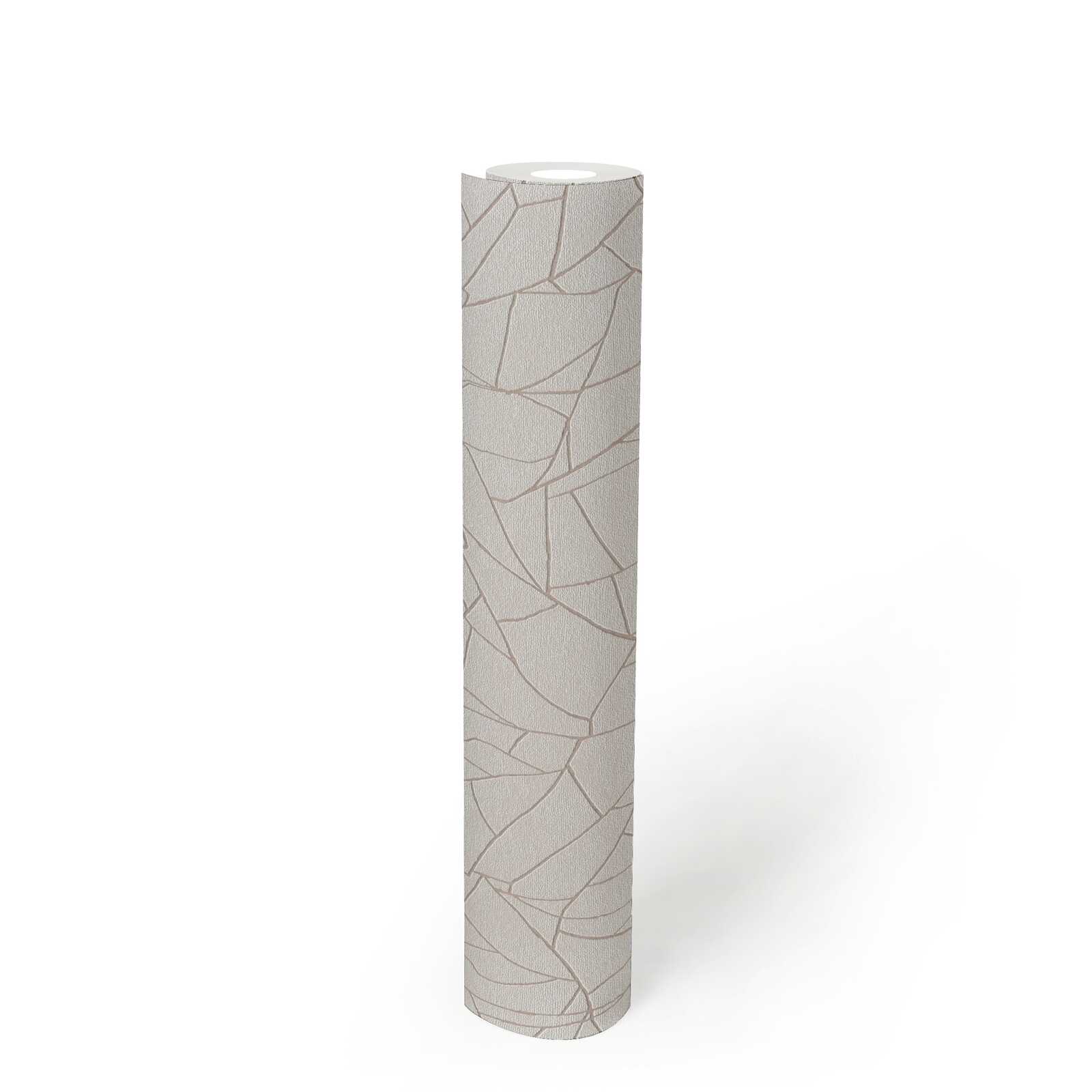             Non-woven wallpaper with graphic 3D nature motif - grey, white
        