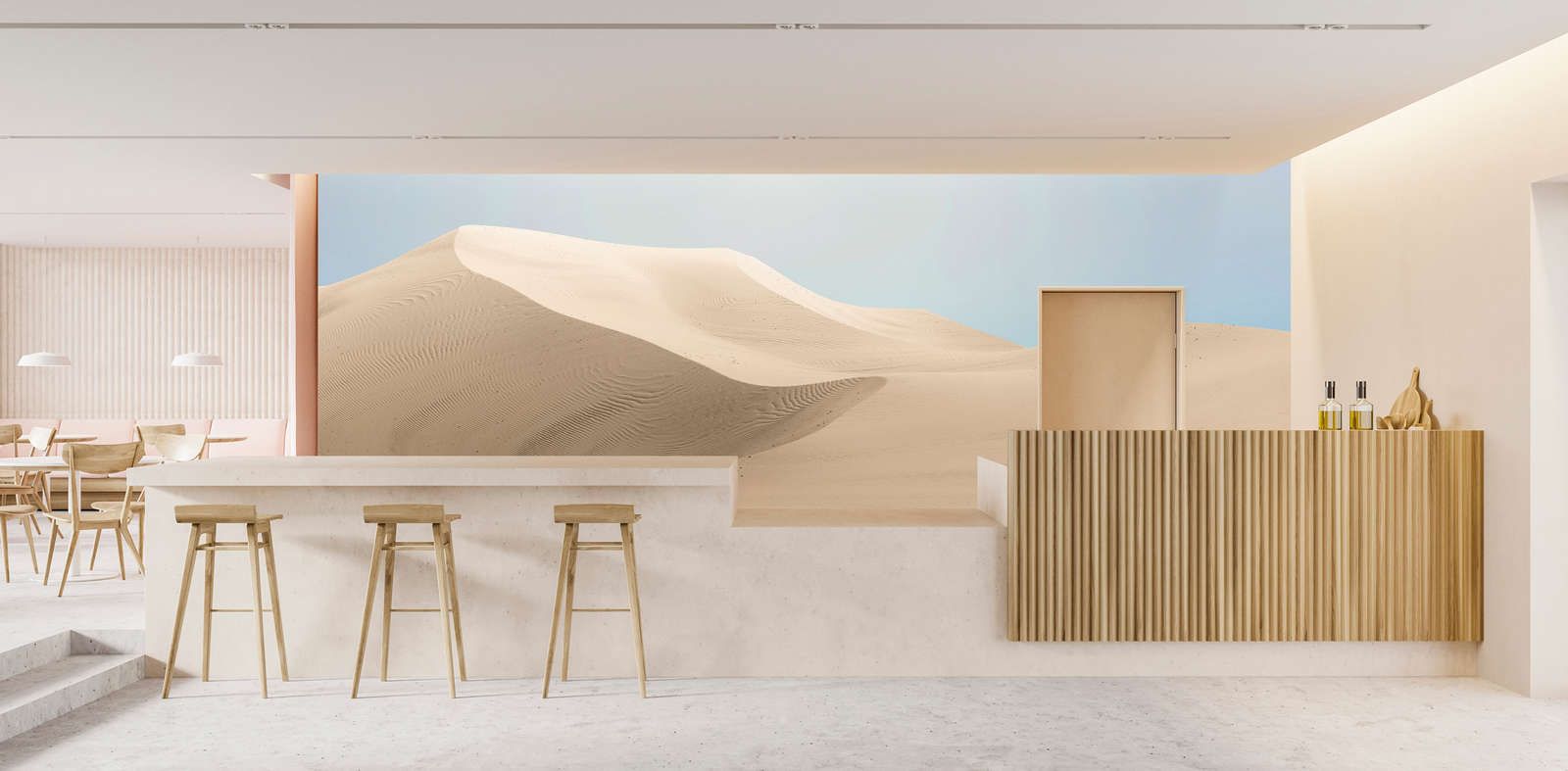             papier peint en papier panoramique »dunes« - paysage désertique aux couleurs pastel - intissé mat et lisse
        