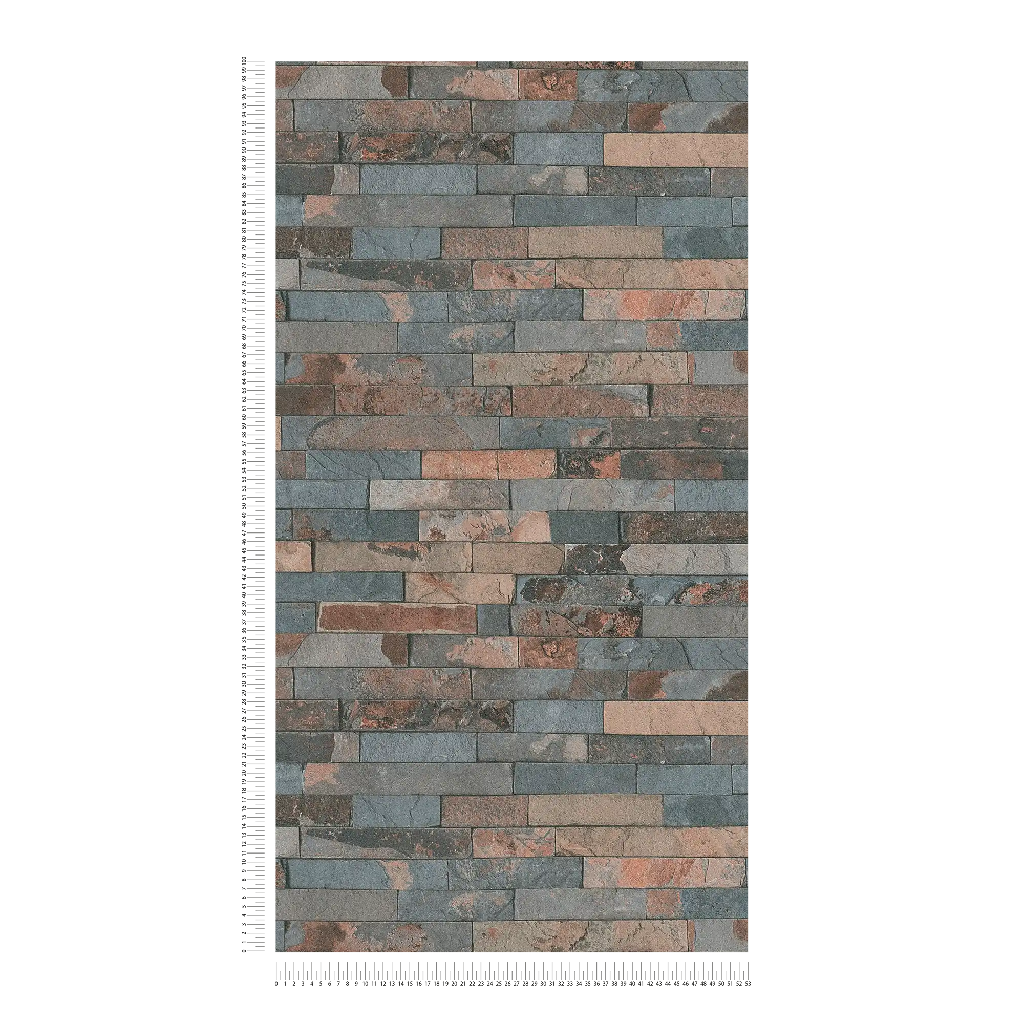             Wallpaper stone look with dark wall of natural stones - grey, brown, black
        