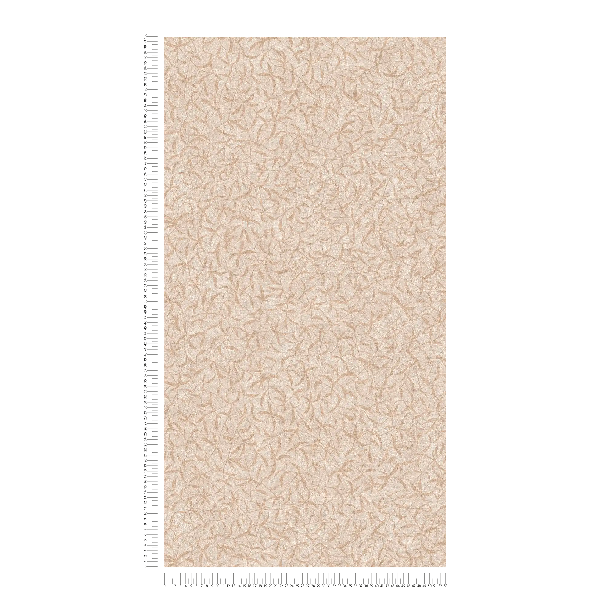             Papel pintado no tejido floral con ramas y flores - crema, beige
        