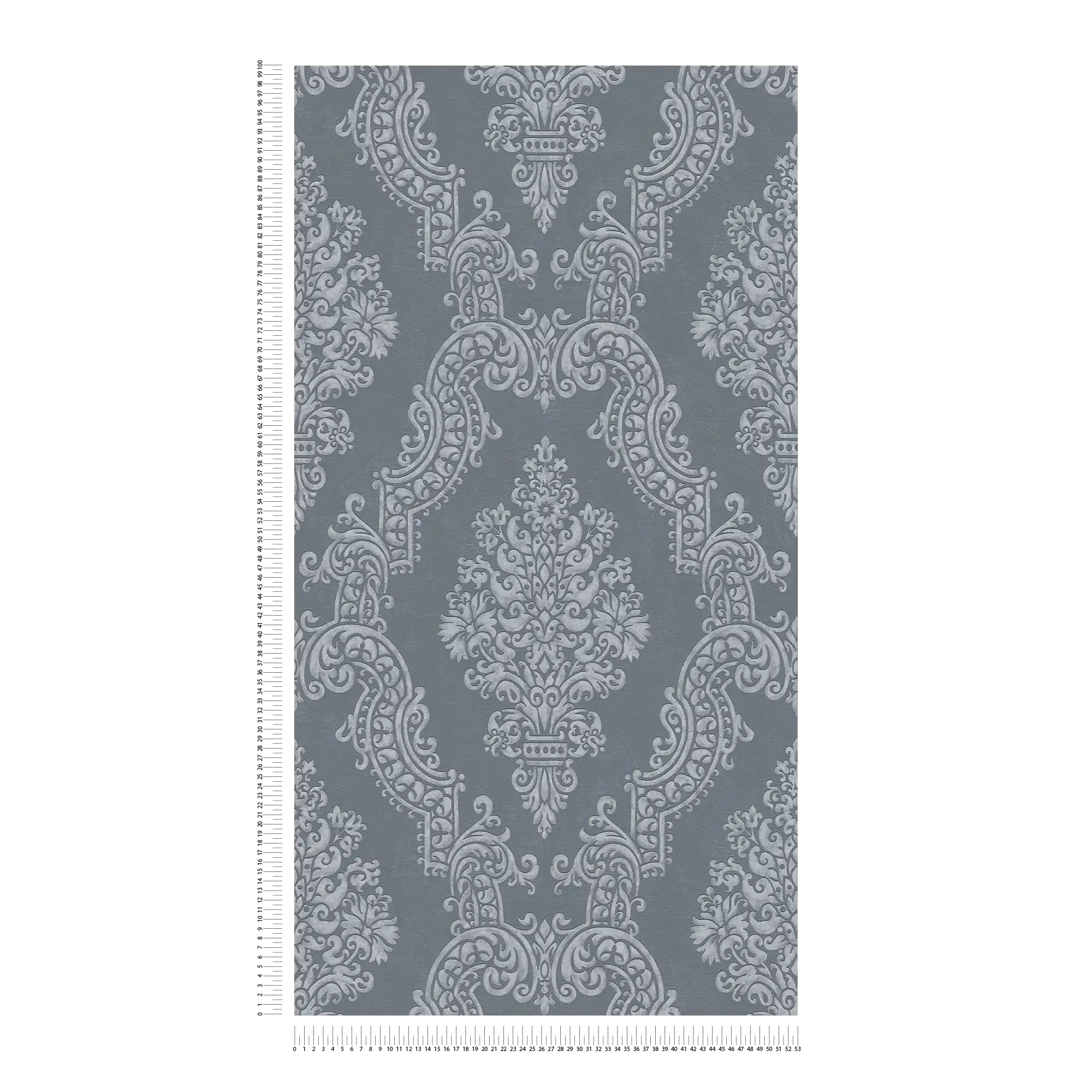             papier peint en papier intissé vintage de style baroque raffiné - anthracite, gris
        