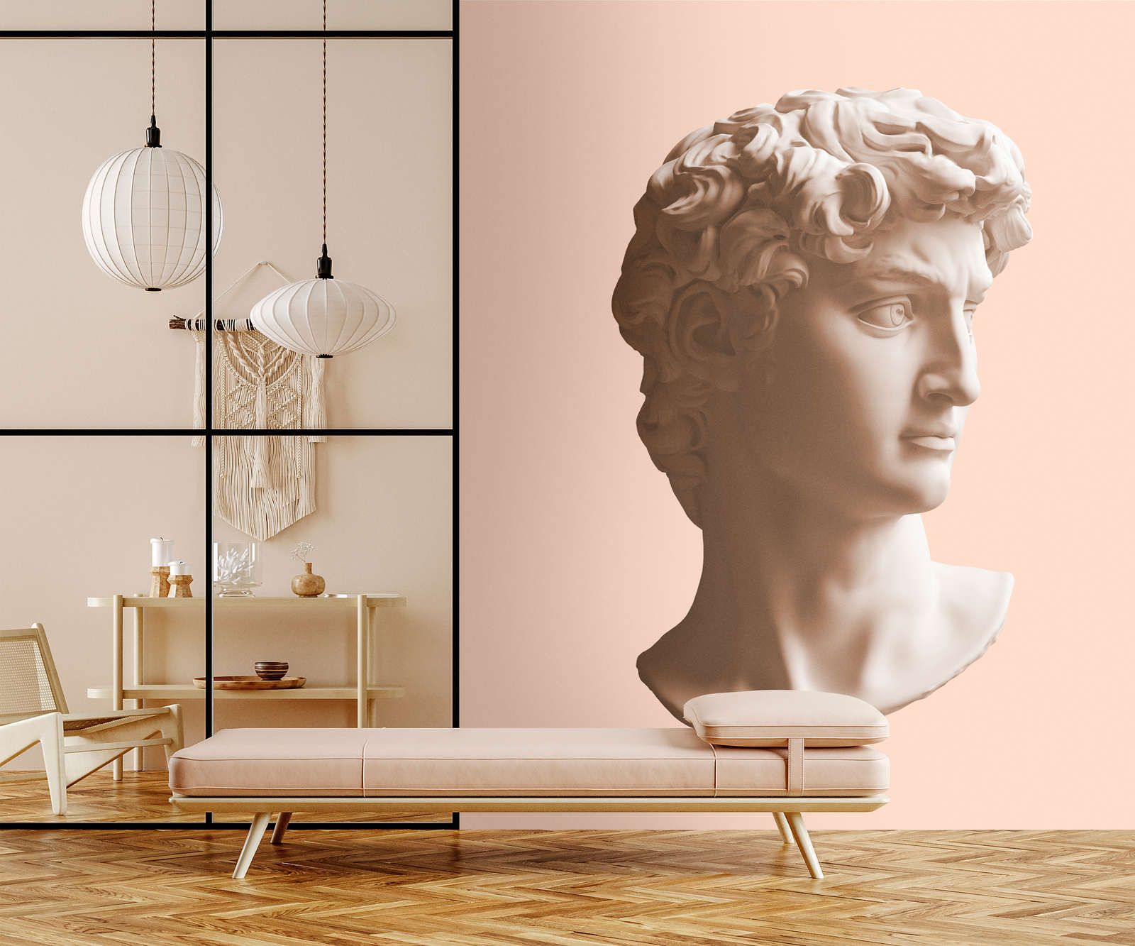            Photo wallpaper »mars« - antique male bust - Smooth, slightly pearly shimmering non-woven fabric
        