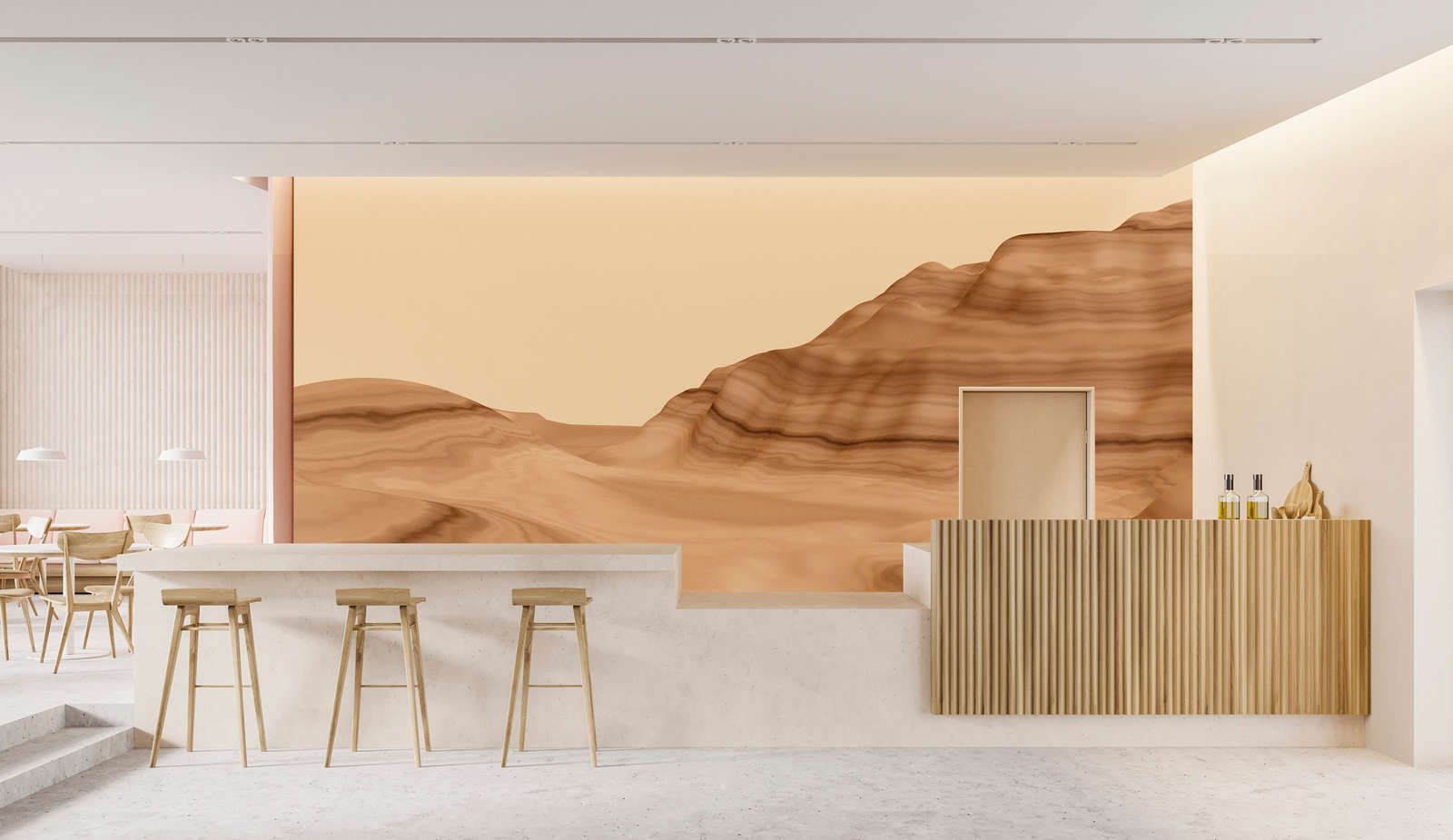             Digital behang »luke« - Abstract woestijnlandschap - Soepele, licht parelmoerachtige vliesstof
        