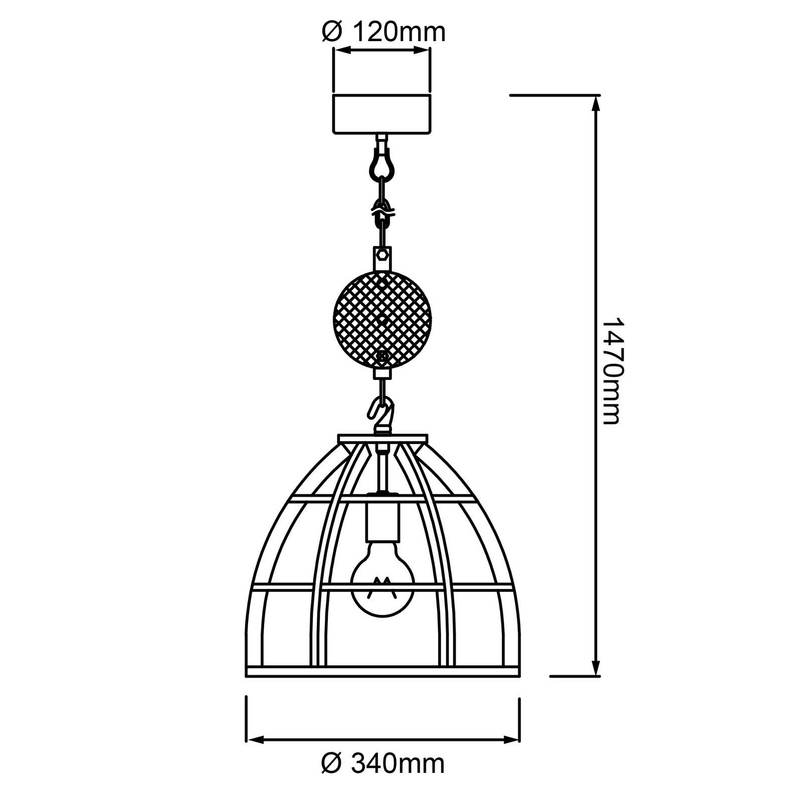             Houten hanglamp - Leonie 4 - Zwart
        