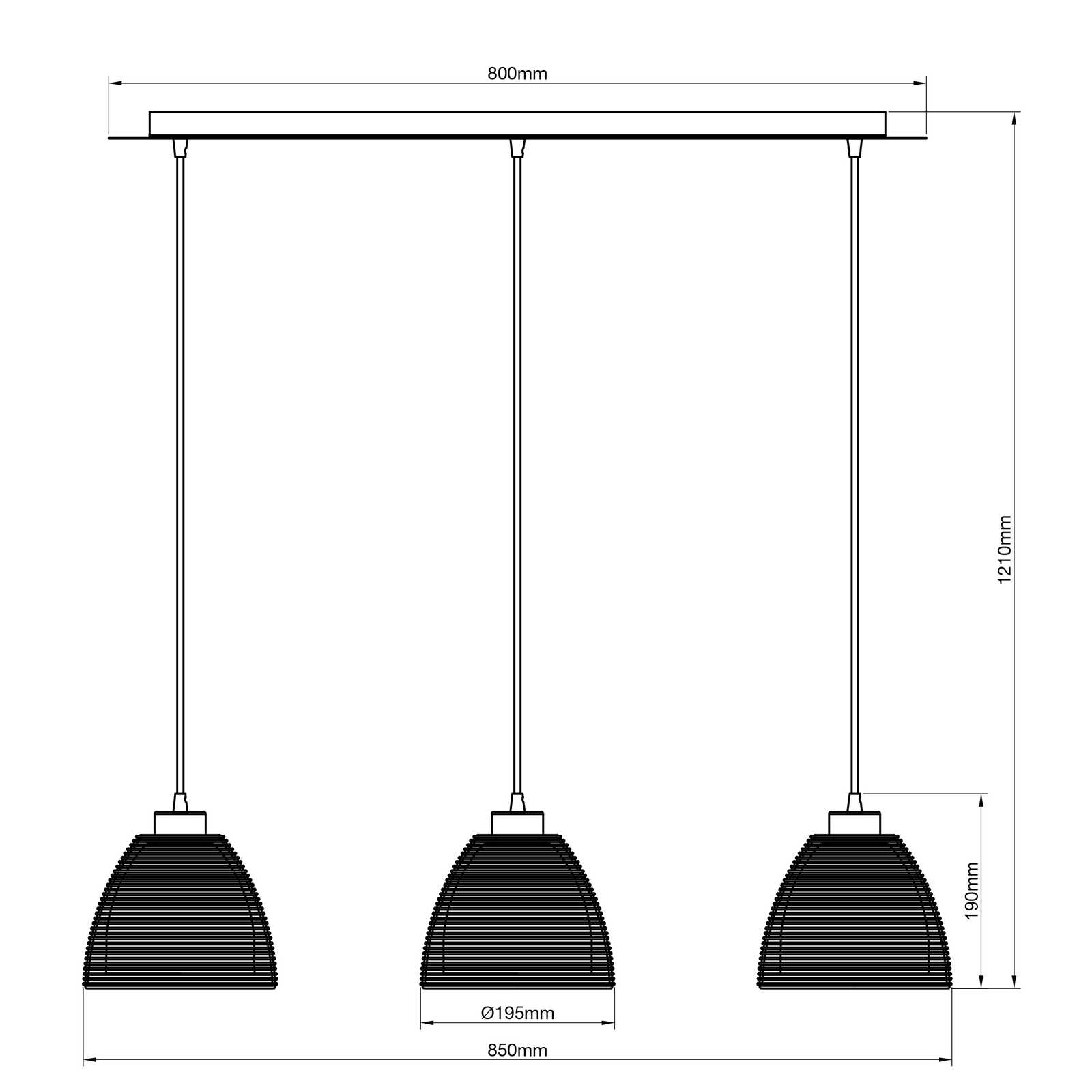             Glazen hanglamp - Maxime 8 - Bruin
        