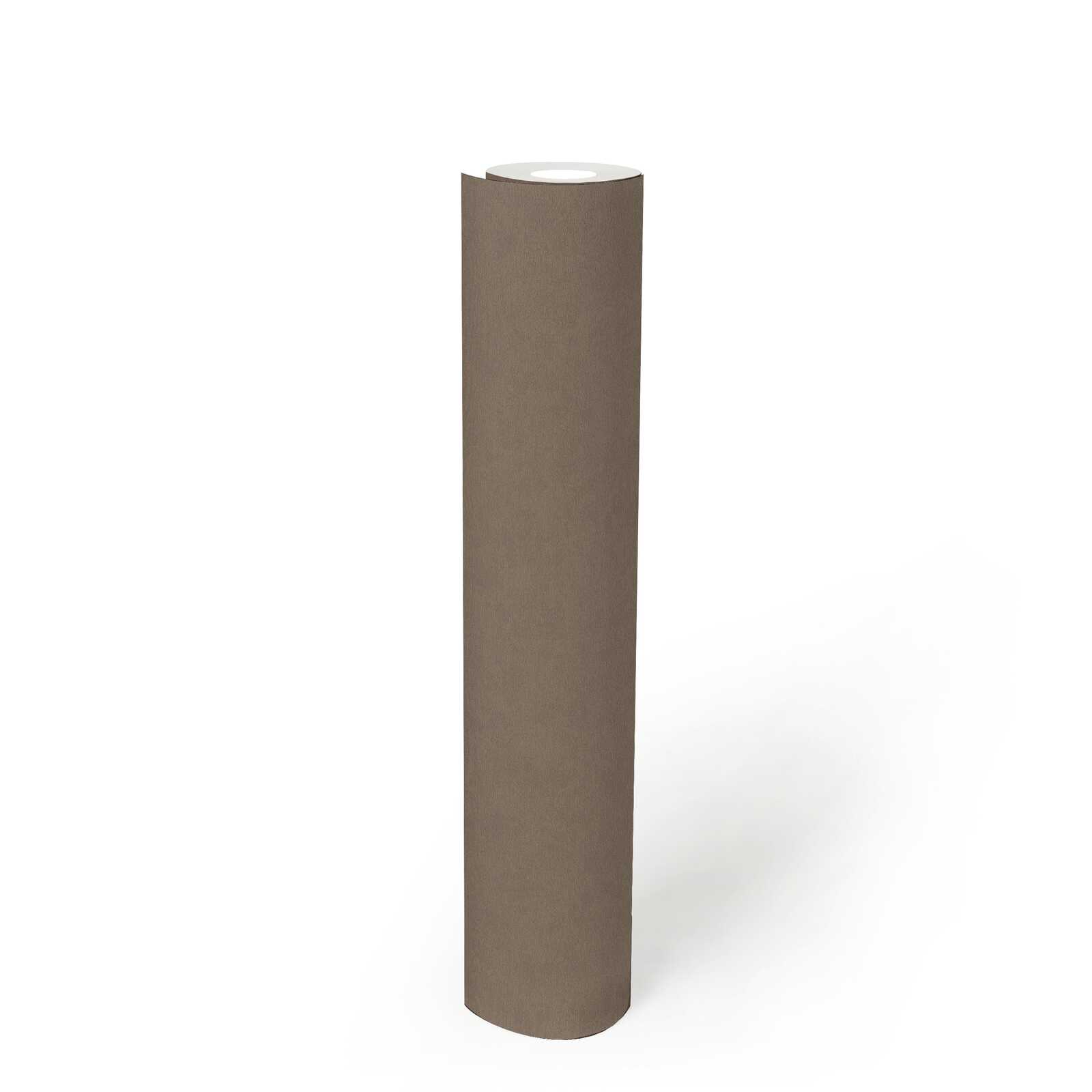             Single-coloured non-woven wallpaper with a soft texture - brown
        