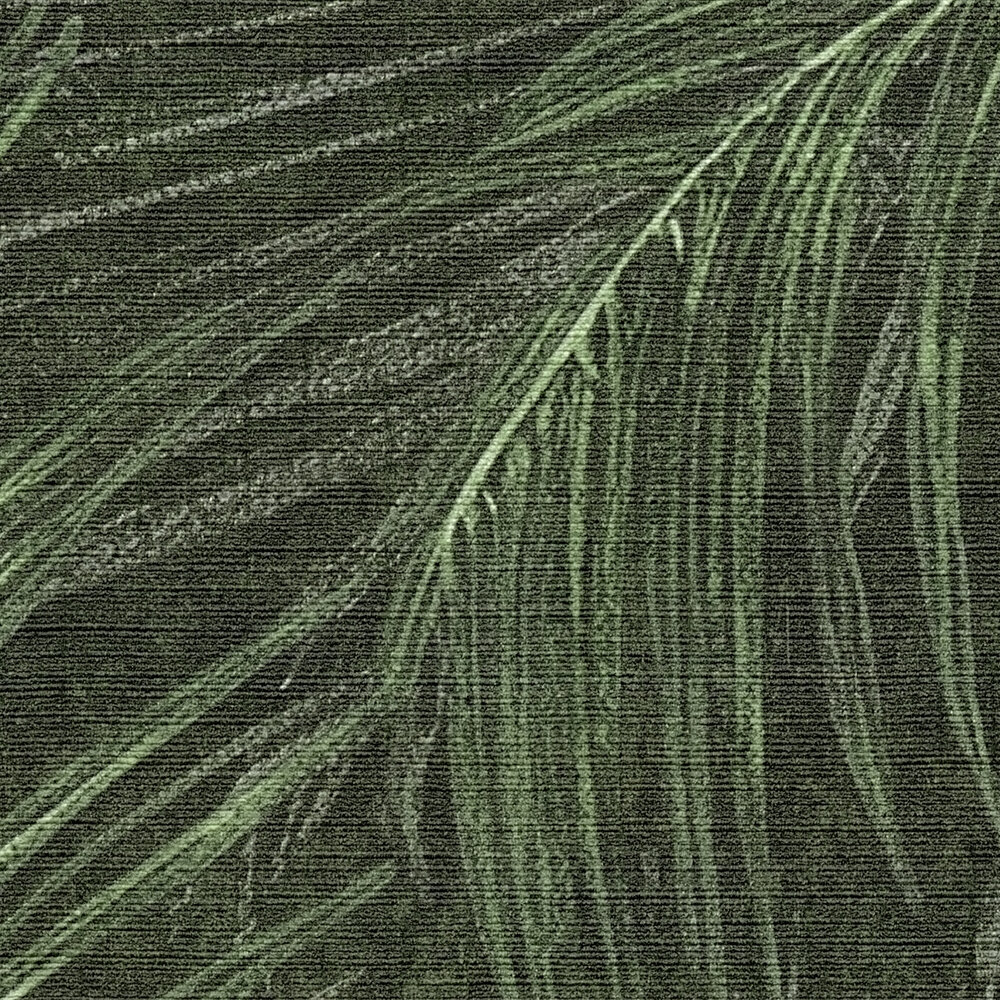             Single-coloured non-woven wallpaper with a textured effect in a simple shade - green, black
        