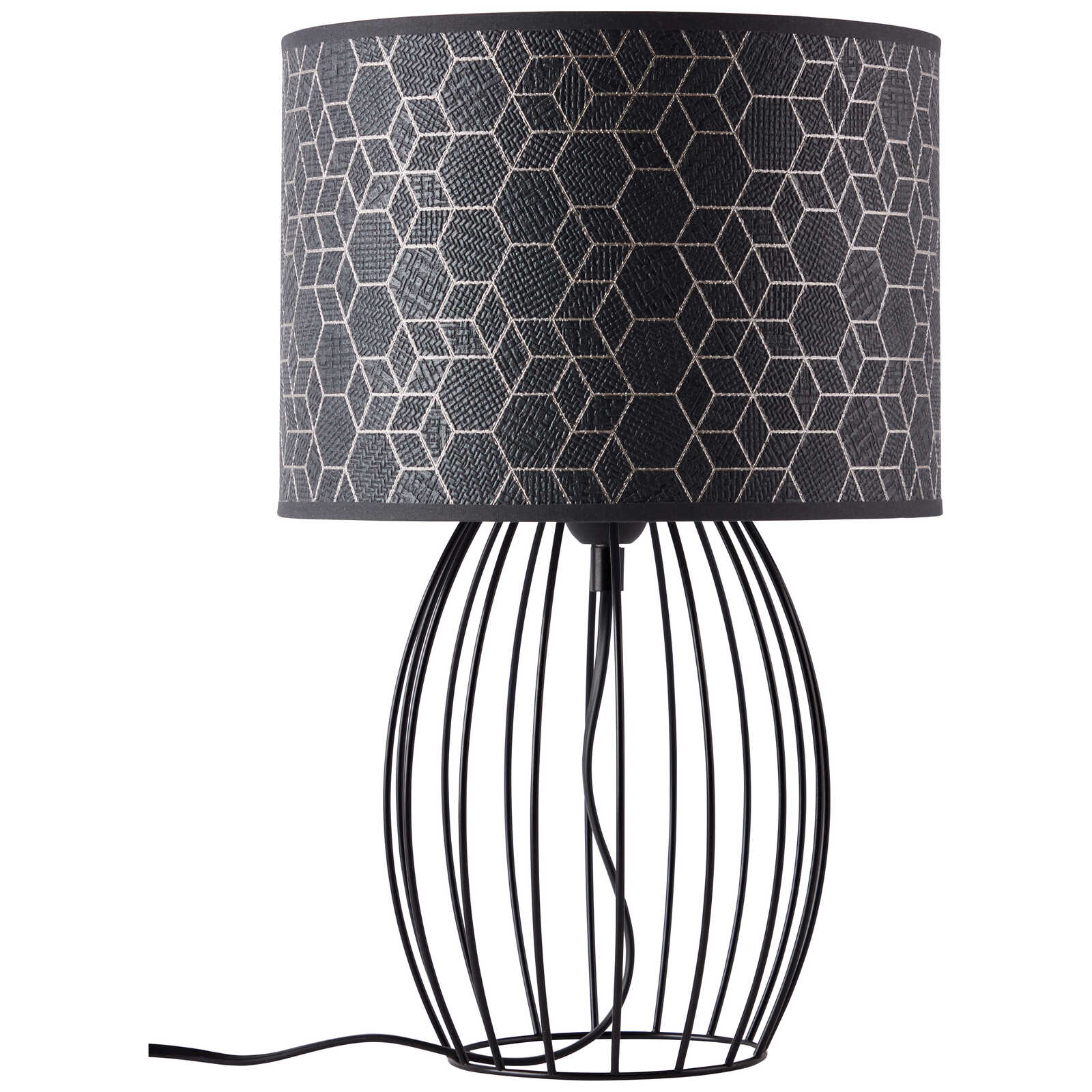             Lámpara de mesa textil - Hannes 2 - Negro
        