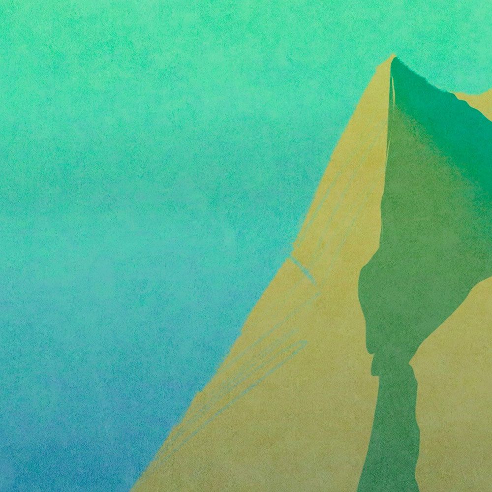             papier peint en papier panoramique »altitude 2« - Montagnes abstraites en vert avec structure de plâtre vintage - intissé lisse, légèrement nacré
        