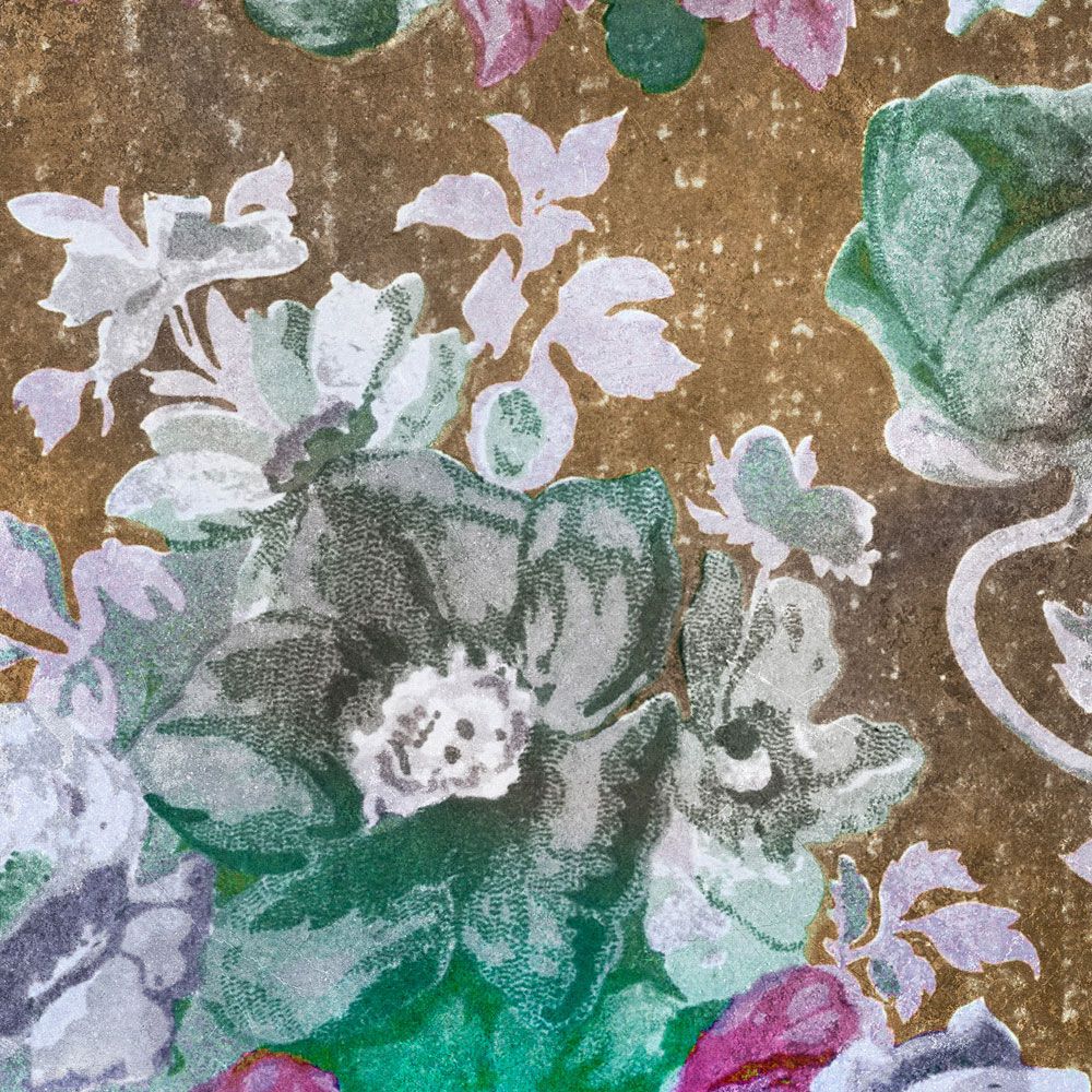             Fotomurali »carmente 1« - Motivo floreale in stile classico davanti a una texture di intonaco vintage - Colorato | Materiali non tessuto a trama leggera
        