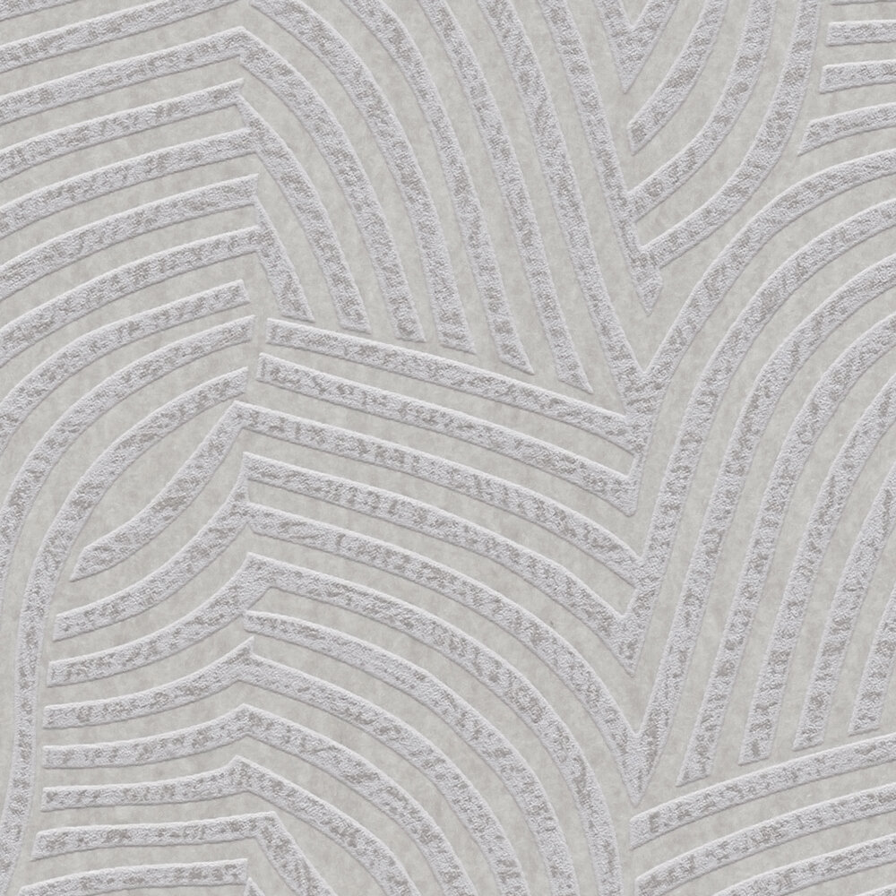             Daniel Hechter papier peint intissé avec motif abstrait de lignes en forme de vagues sur fond brillant - gris, métallique
        