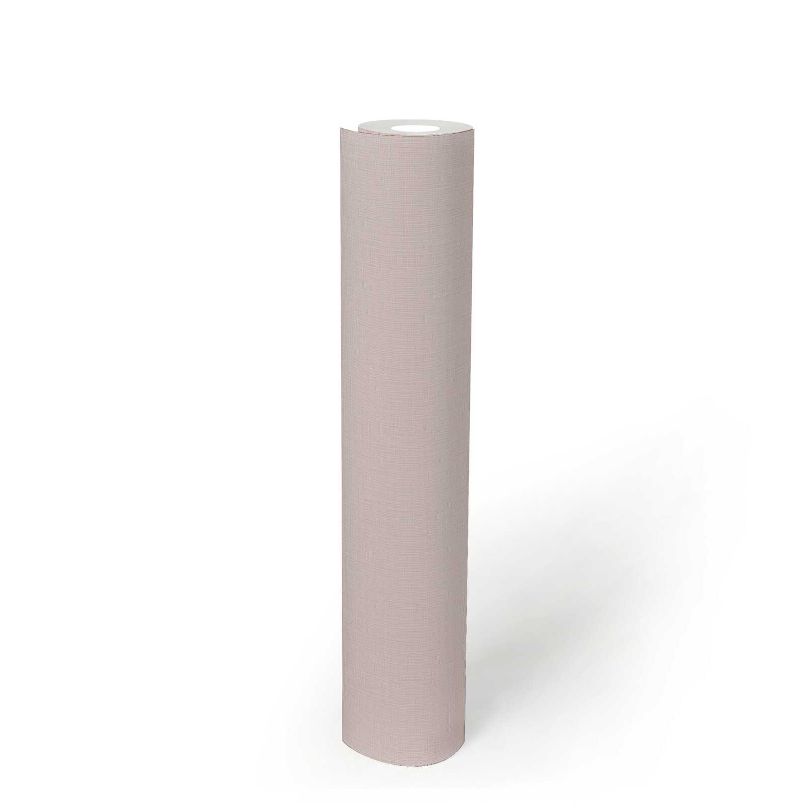             Plain non-woven wallpaper with a soft textile texture - Pink
        