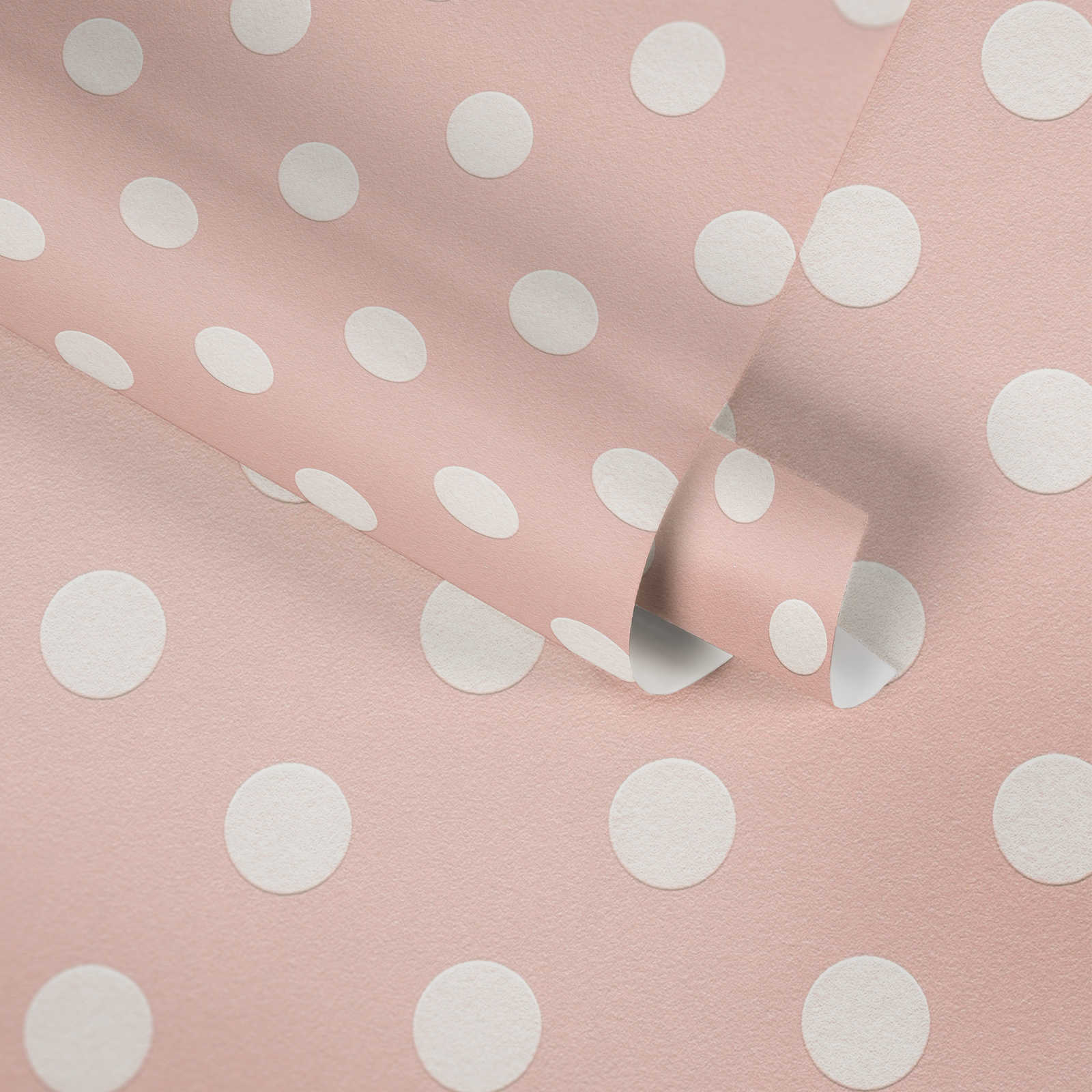             Pink dots wallpaper, polka dots for girls room - pink, white
        