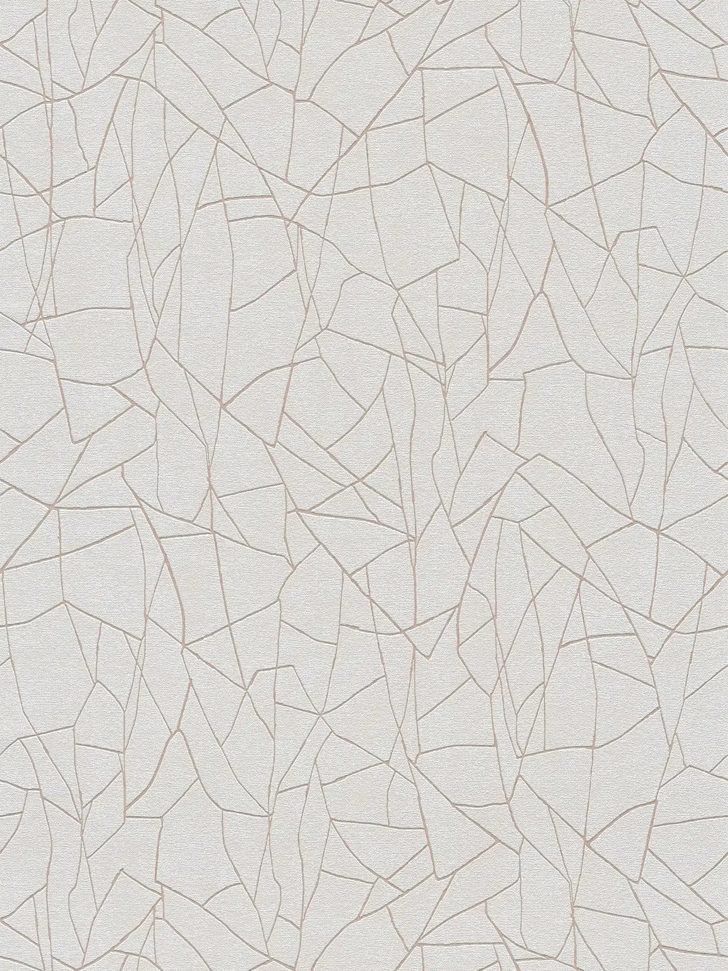 Carta da parati non tessuta con motivo grafico 3D della natura - grigio, bianco
