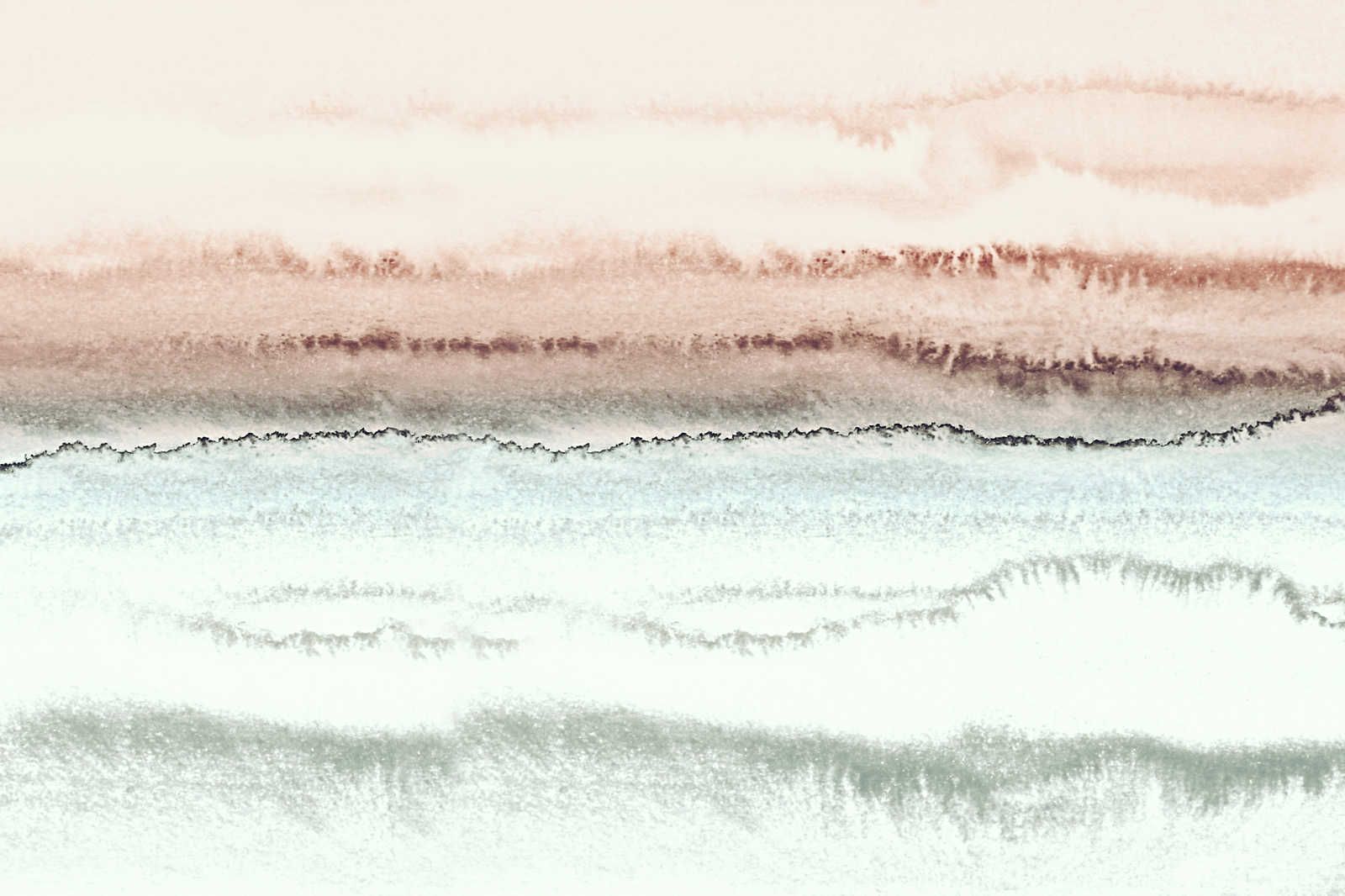             Pittura su tela ad acquerello con paesaggio astratto e gradiente - 1,20 m x 0,80 m
        