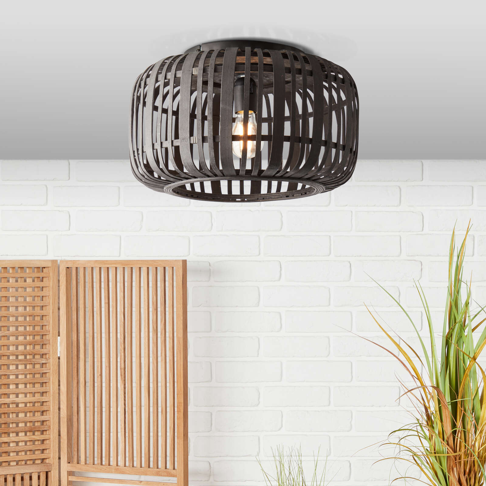             Bamboe plafondlamp - Willi 7 - Bruin
        