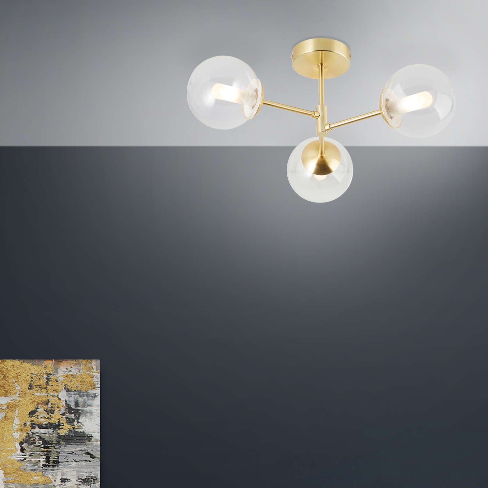             Glass ceiling light - Henri 1 - Gold
        