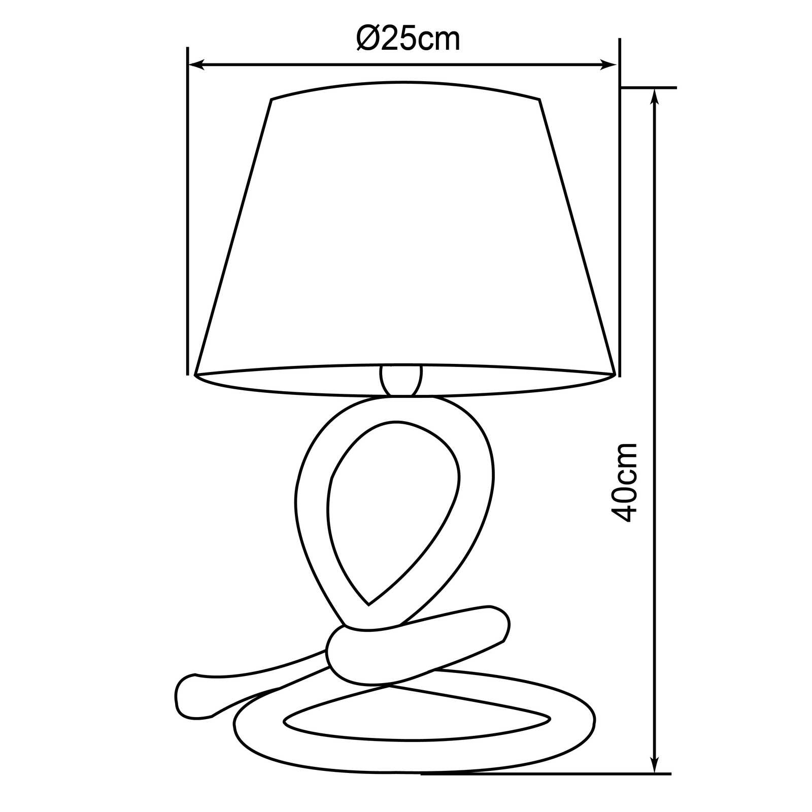             Lampe de table en textile - Milan 1 - Marron
        