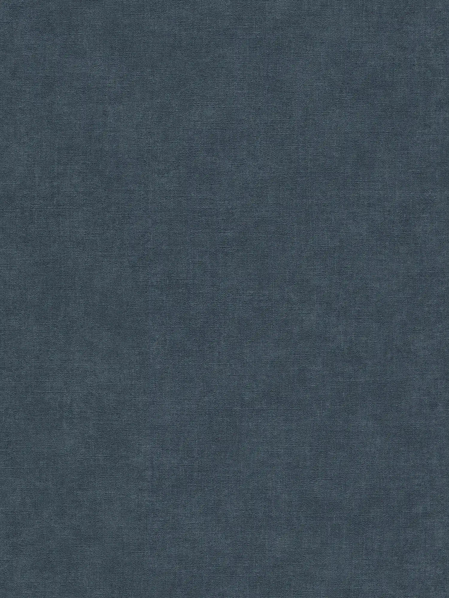 Single-coloured non-woven wallpaper with a slightly textured textile look - blue, dark blue
