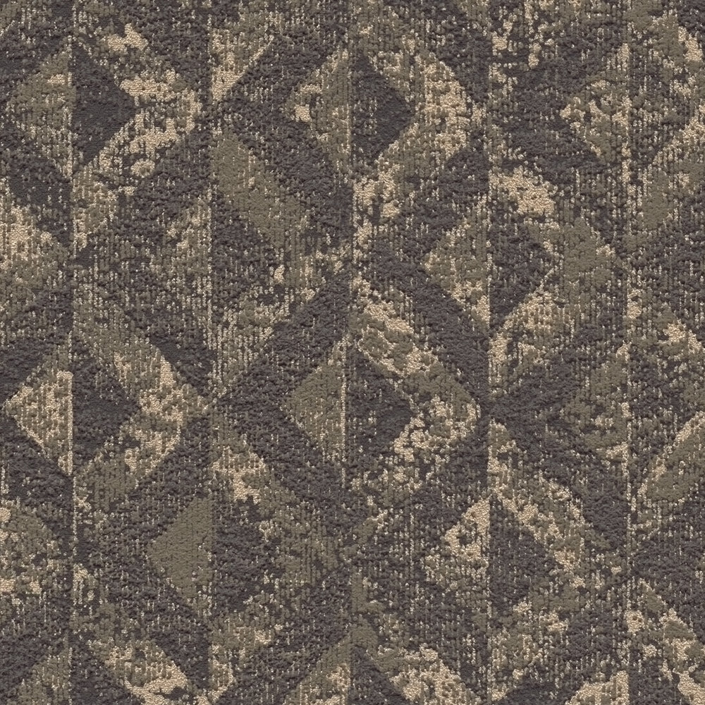             Elegant patterned wallpaper with abstract details - black, brown, gold
        