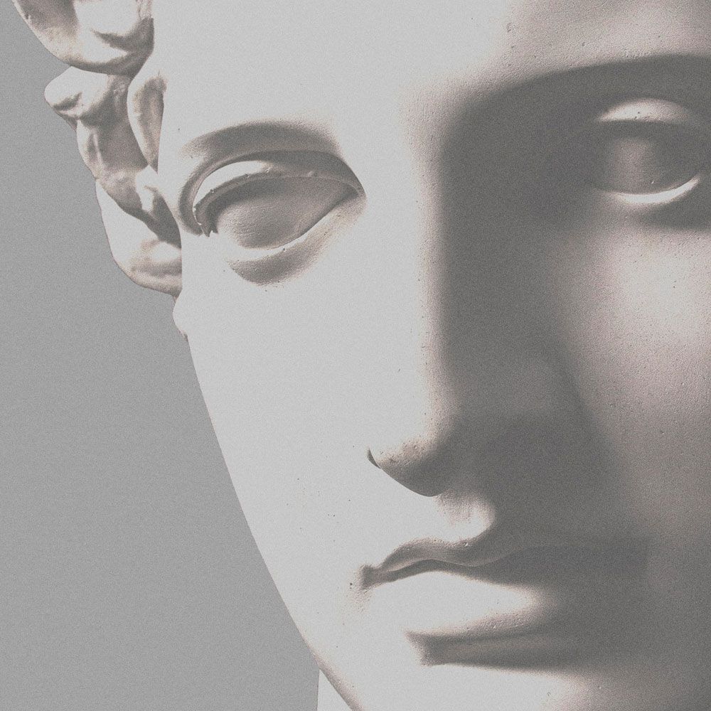            papier peint en papier panoramique »venus« - buste féminin antique - intissé lisse légèrement nacré
        