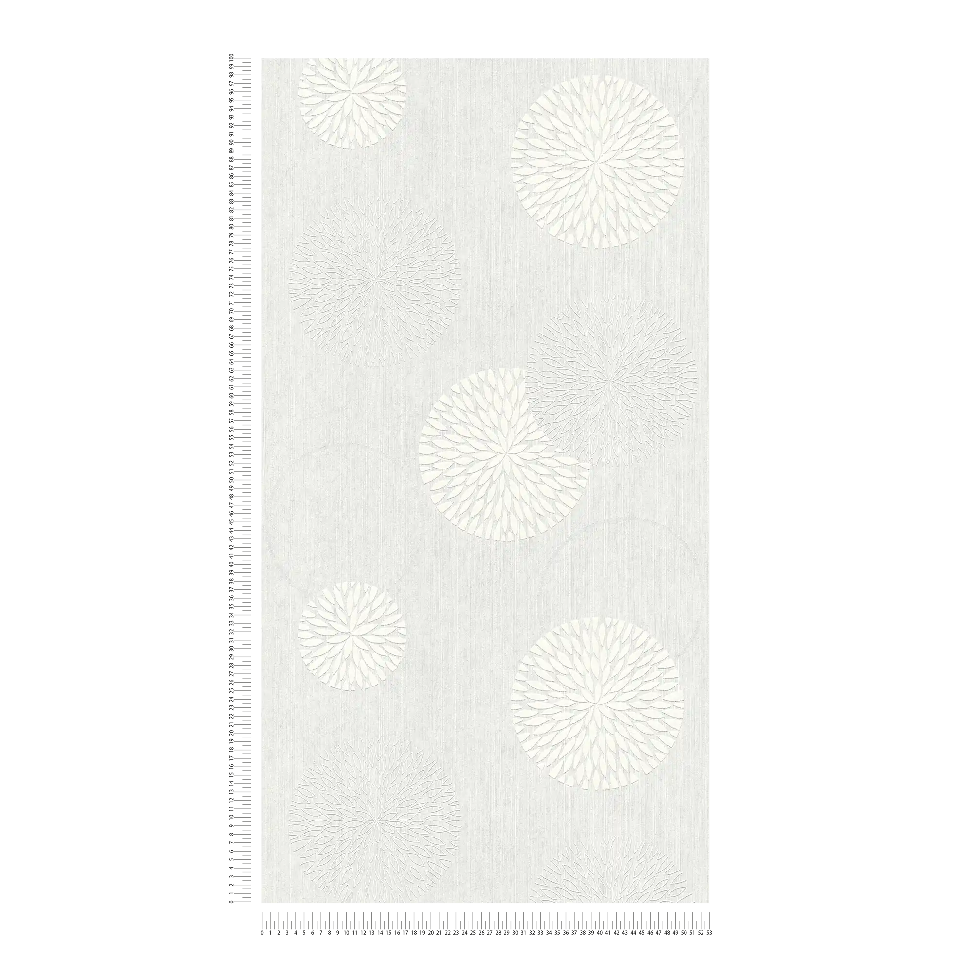             Papier peint graphique Motif à pois Fleurs - à peindre, blanc
        