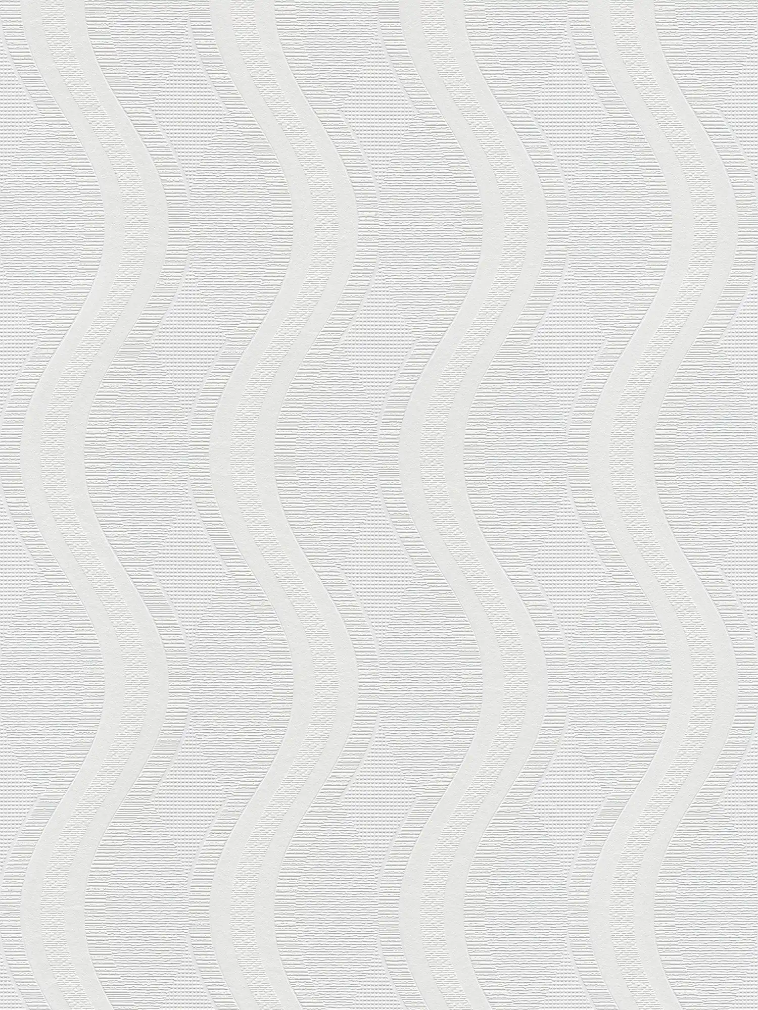         Papier peint à motif de lignes rétro - à peindre, blanc
    