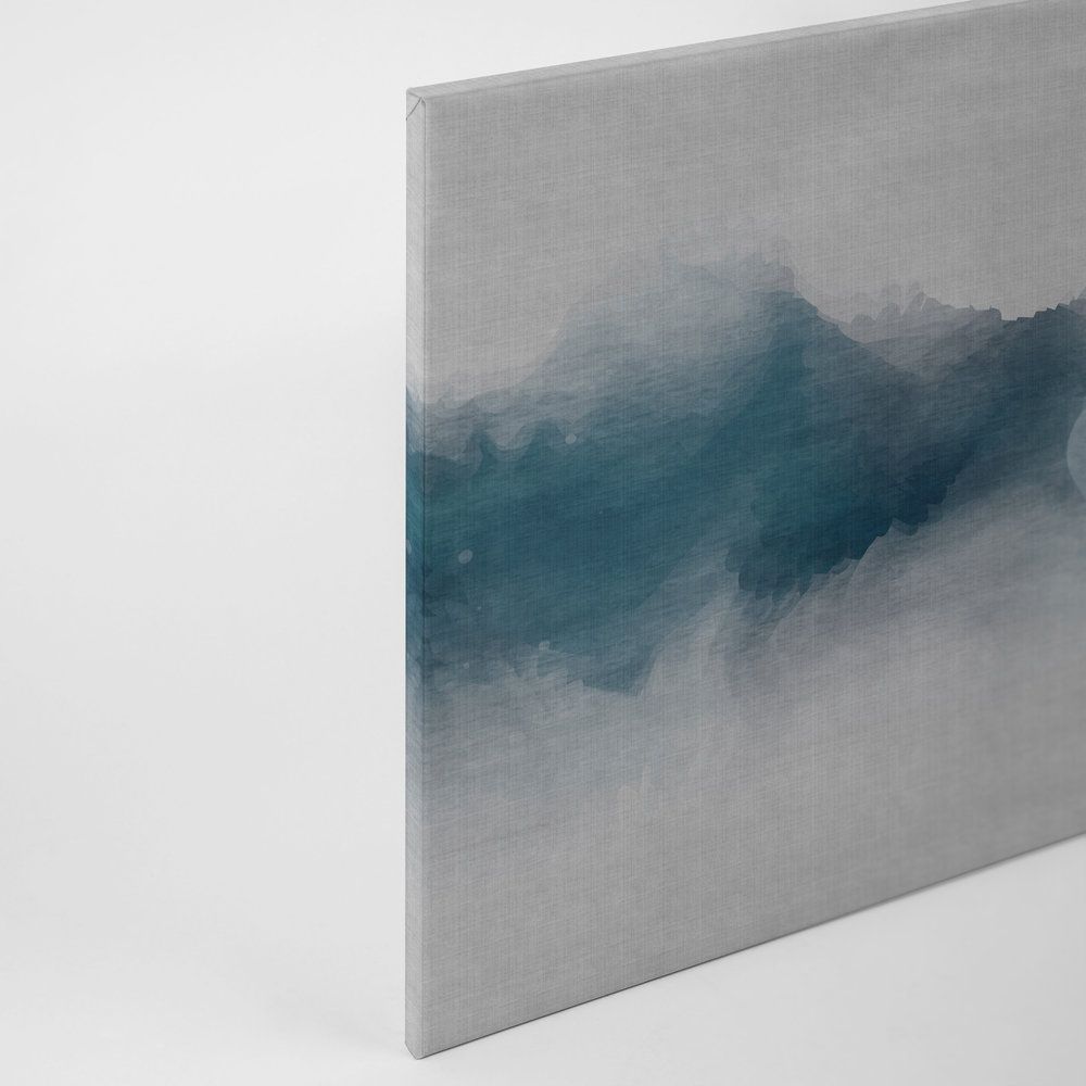             Daydream 1 - Stampa su tela in stile acquerello minimalista - aspetto lino naturale - 1,20 m x 0,80 m
        