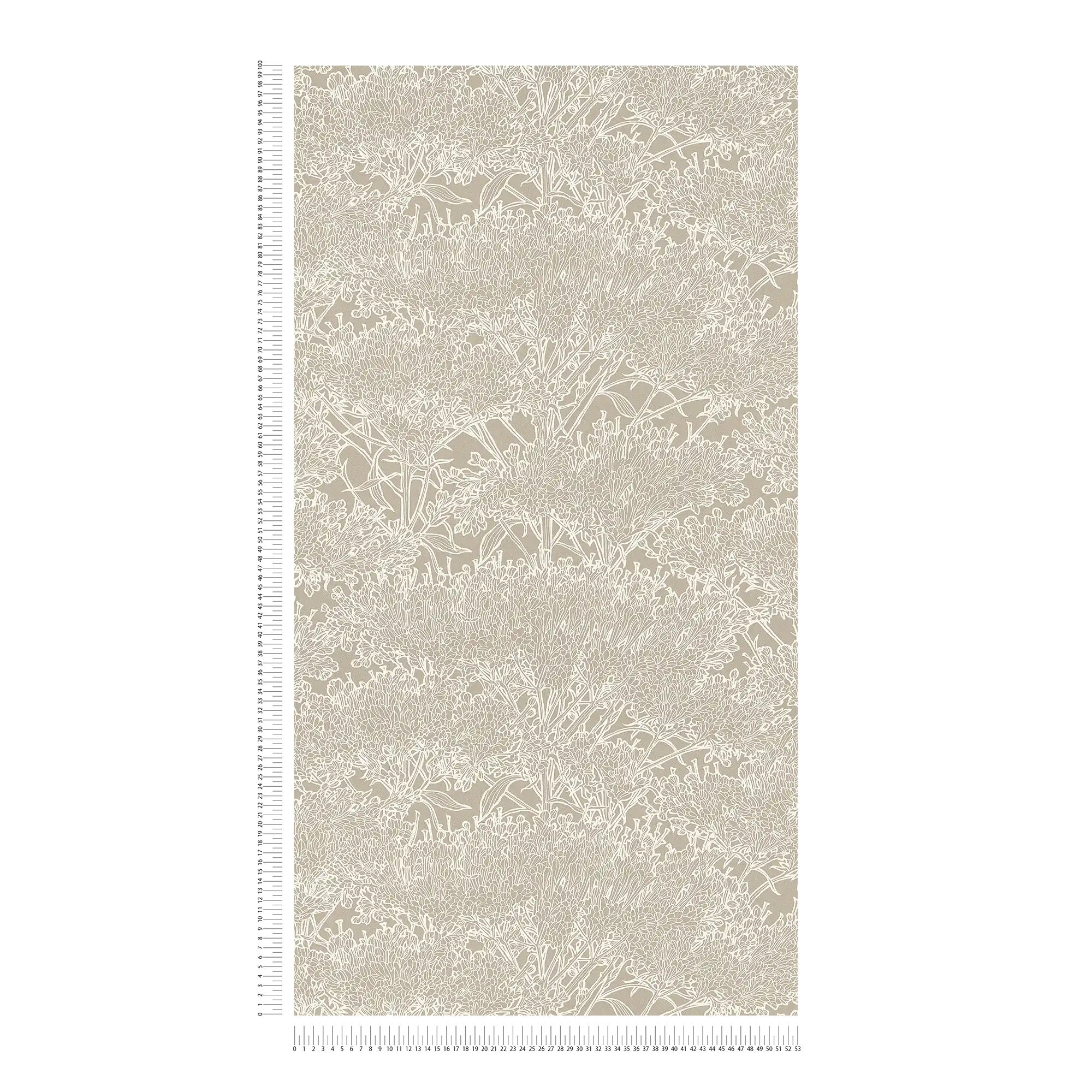             Papier peint méditerranéen Sable à motifs floraux - gris, argent, beige
        