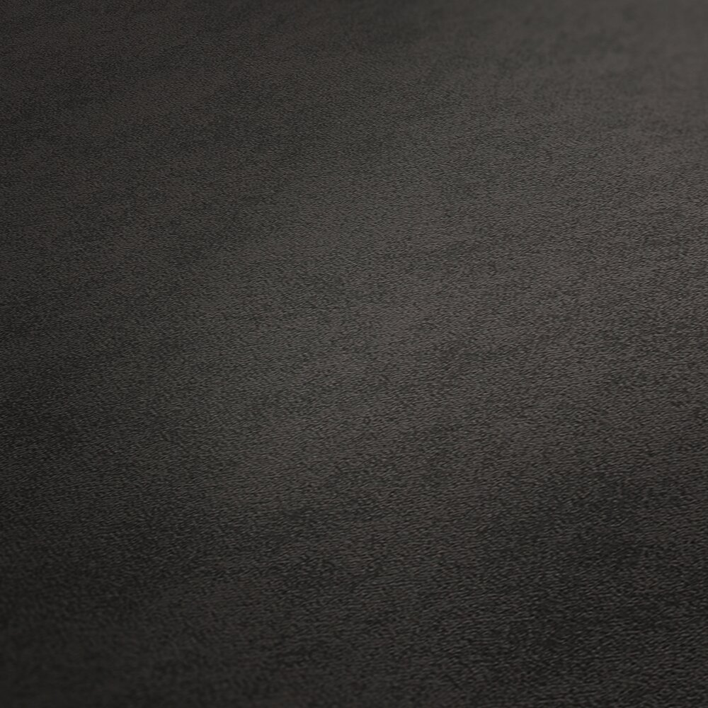             Finely textured plain non-woven wallpaper - black
        