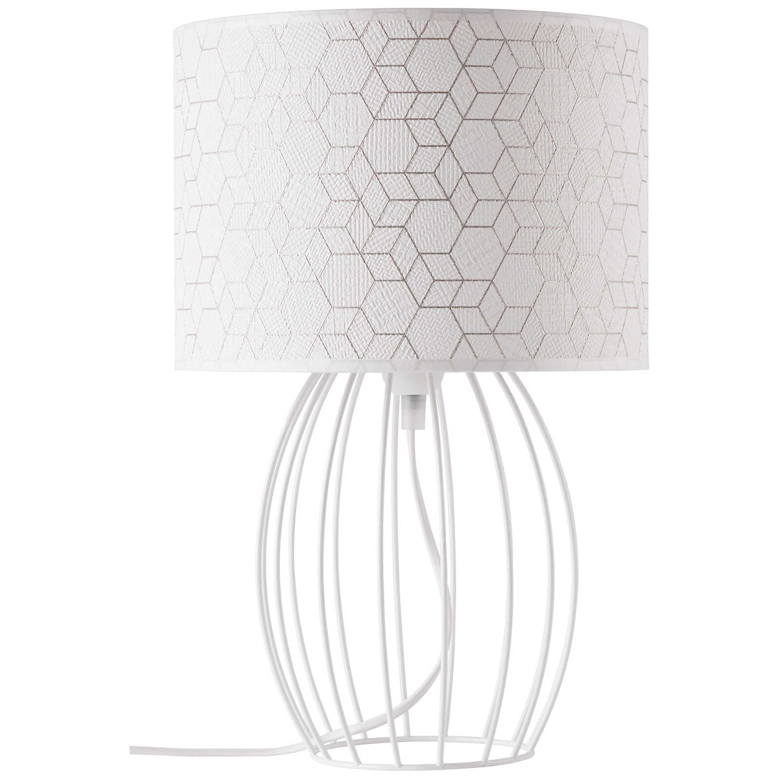             Lámpara de mesa textil - Hannes 1 - Blanco
        