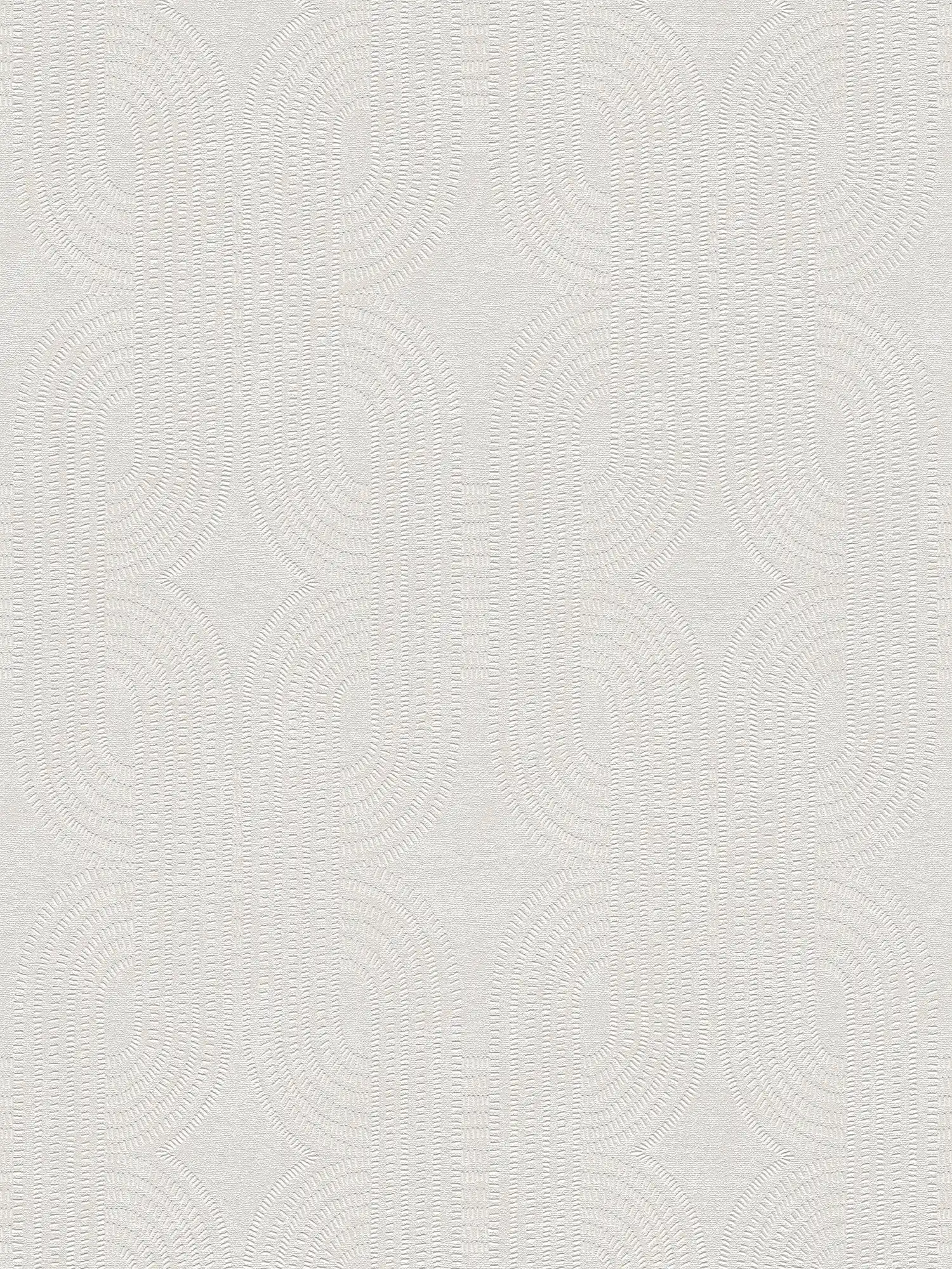 papier peint en papier intissé graphique rétro - blanc, gris
