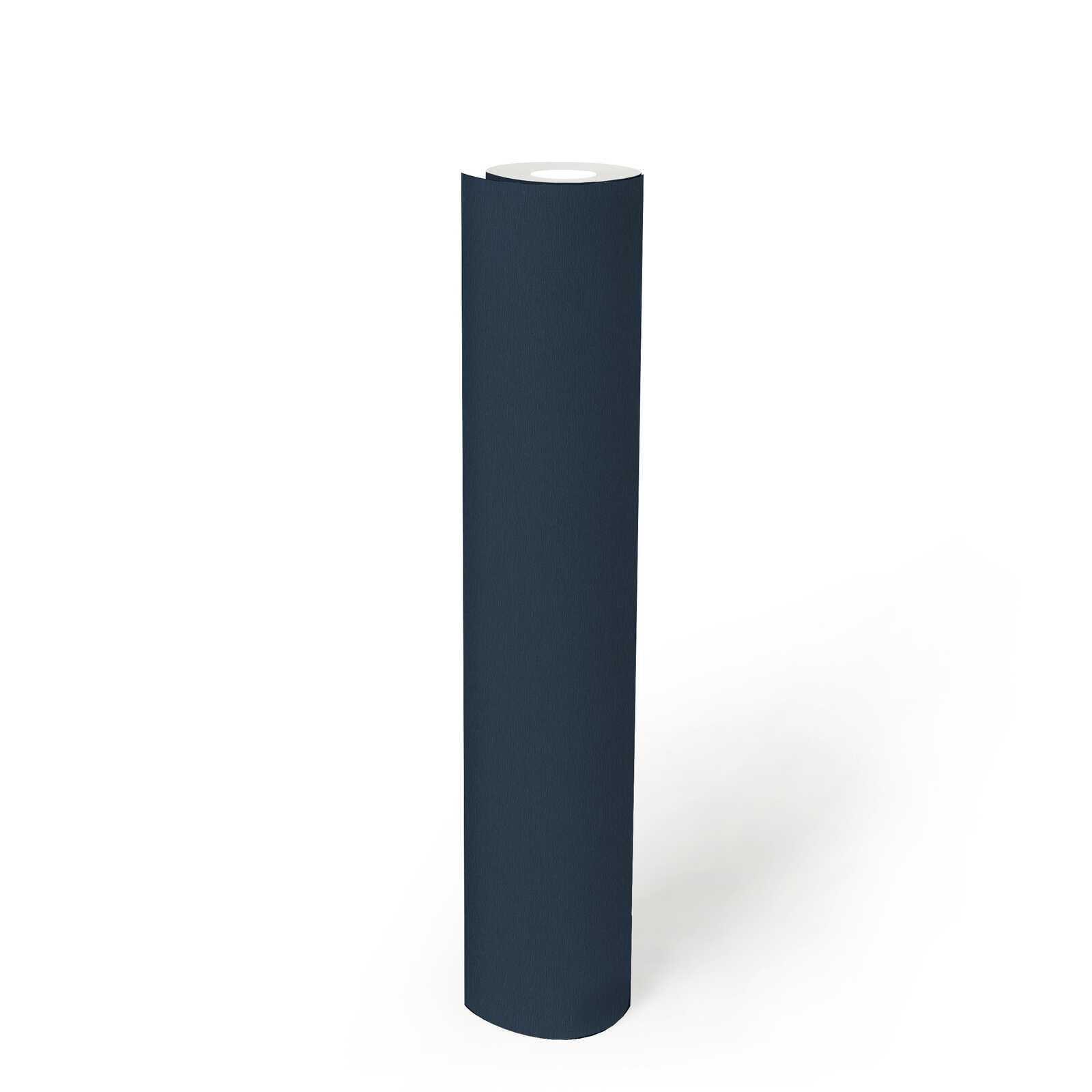             Dark wallpaper linen structure, plain & satin - blue
        