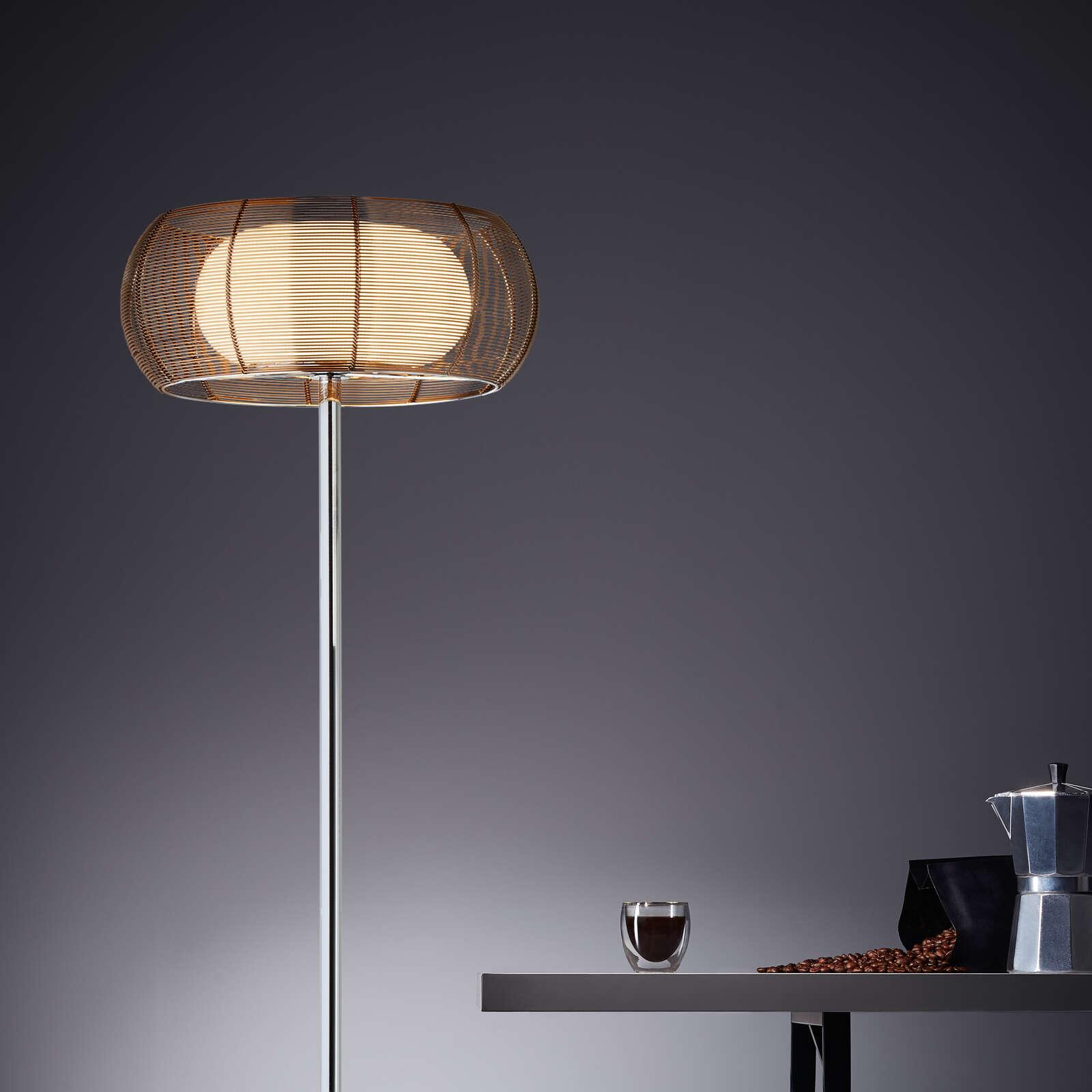             Lámpara de pie de cristal - Maxime 11 - Marrón
        