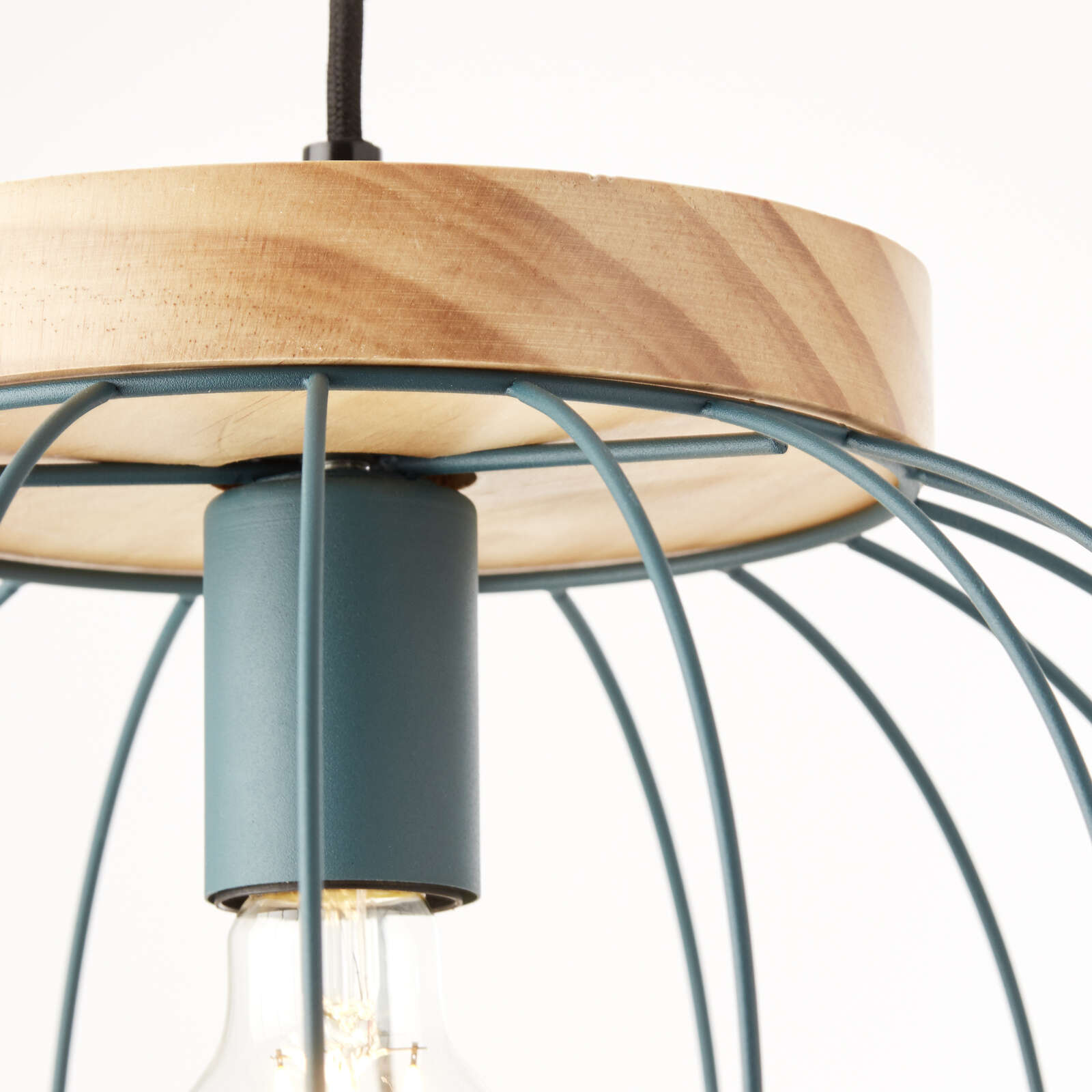             Lámpara colgante de madera - Oliver 1 - Azul
        