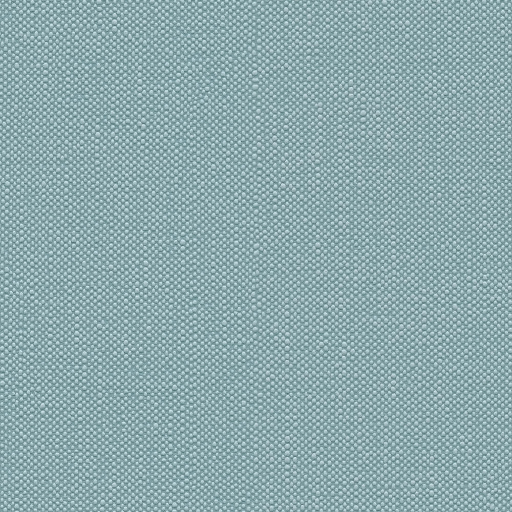             Plain non-woven wallpaper with fine textile texture - blue, turquoise
        