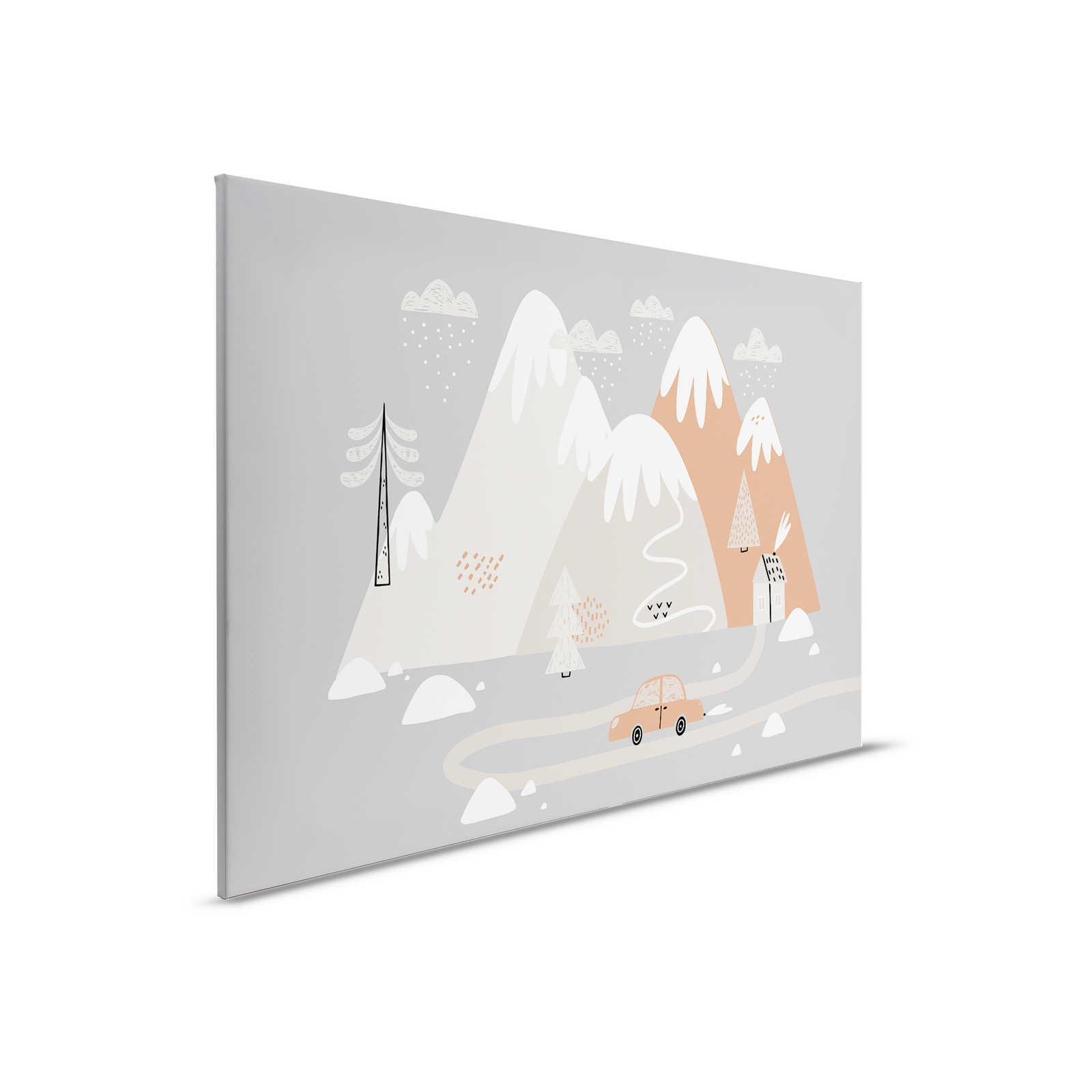             Canvas snowy hills with small house - 90 cm x 60 cm
        