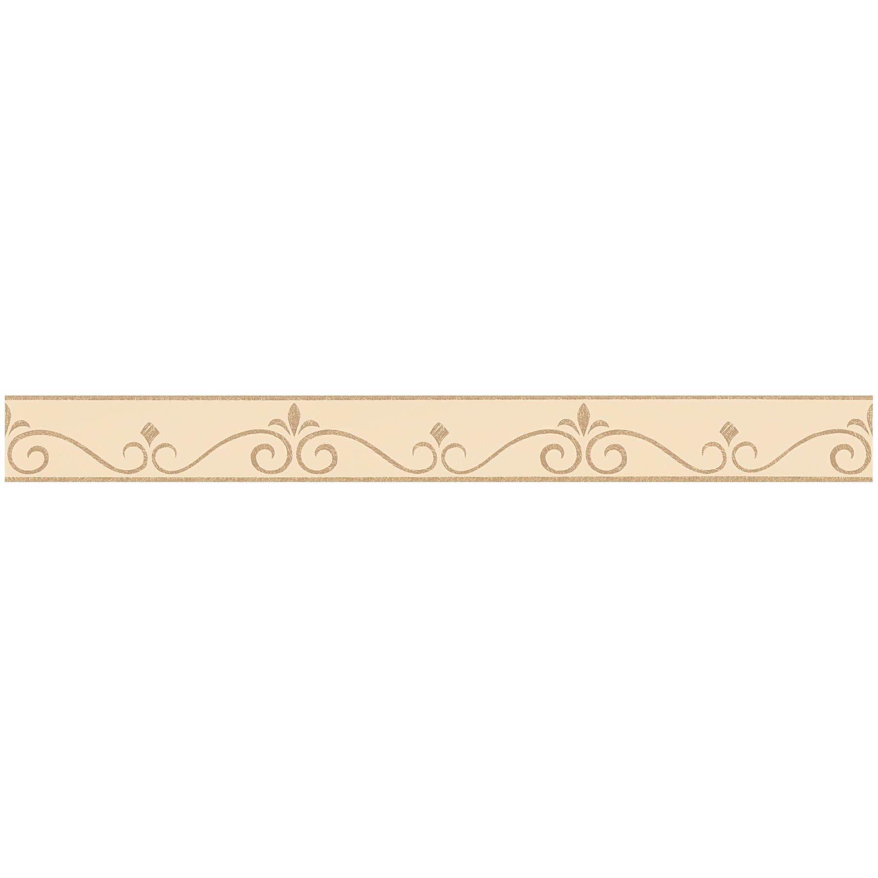         Wallpaper border ornaments with filigree pattern - metallic, beige
    