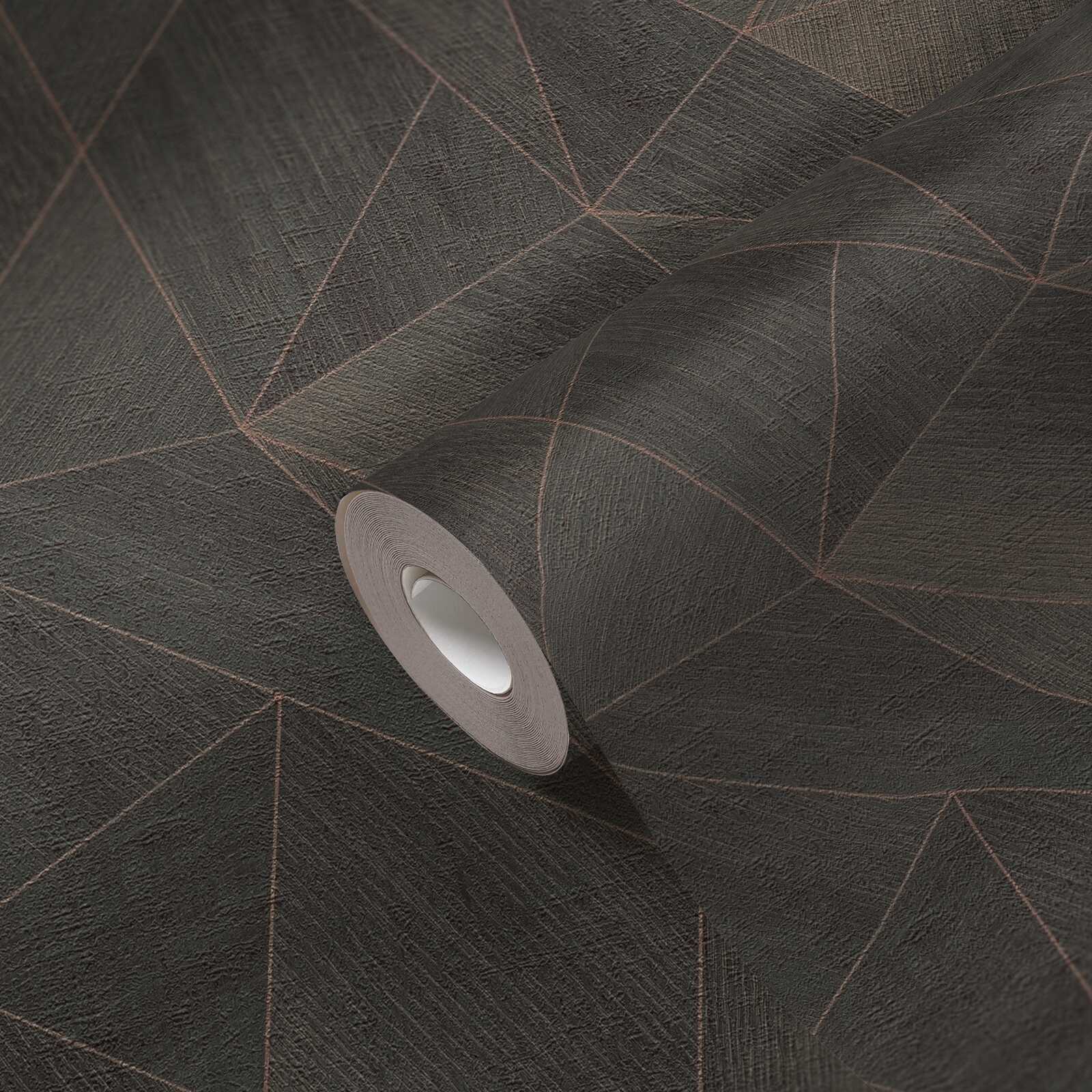             Daniel Hechter non-woven wallpaper with a modern geometric pattern and metallic accents - brown, gold
        