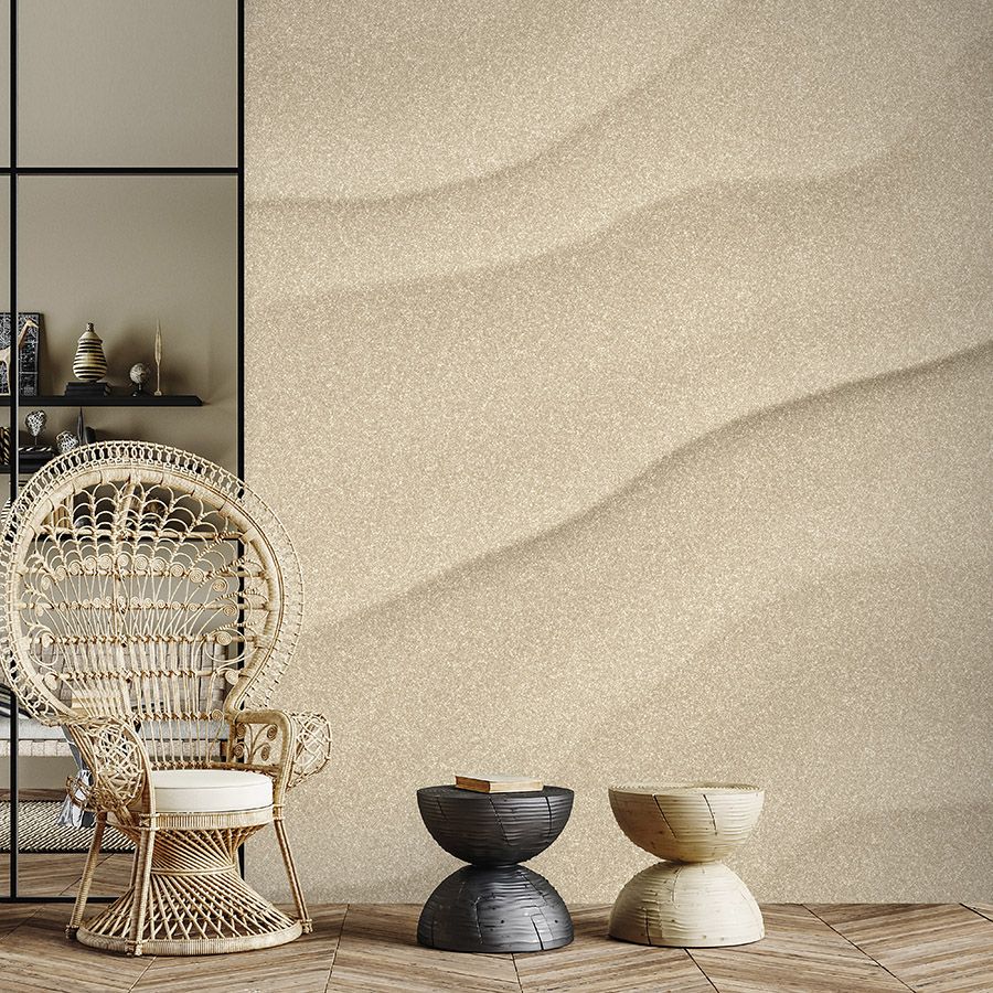 Fotomural »sahara« - Suelo arenoso del desierto con aspecto de papel hecho a mano - Material no tejido de textura ligera
