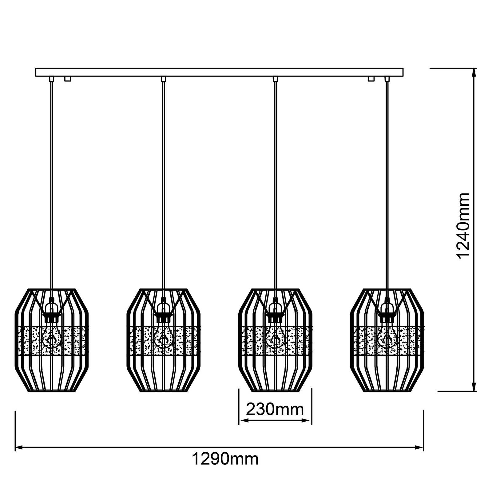             Textiel hanglamp - Nino 2 - Bruin
        