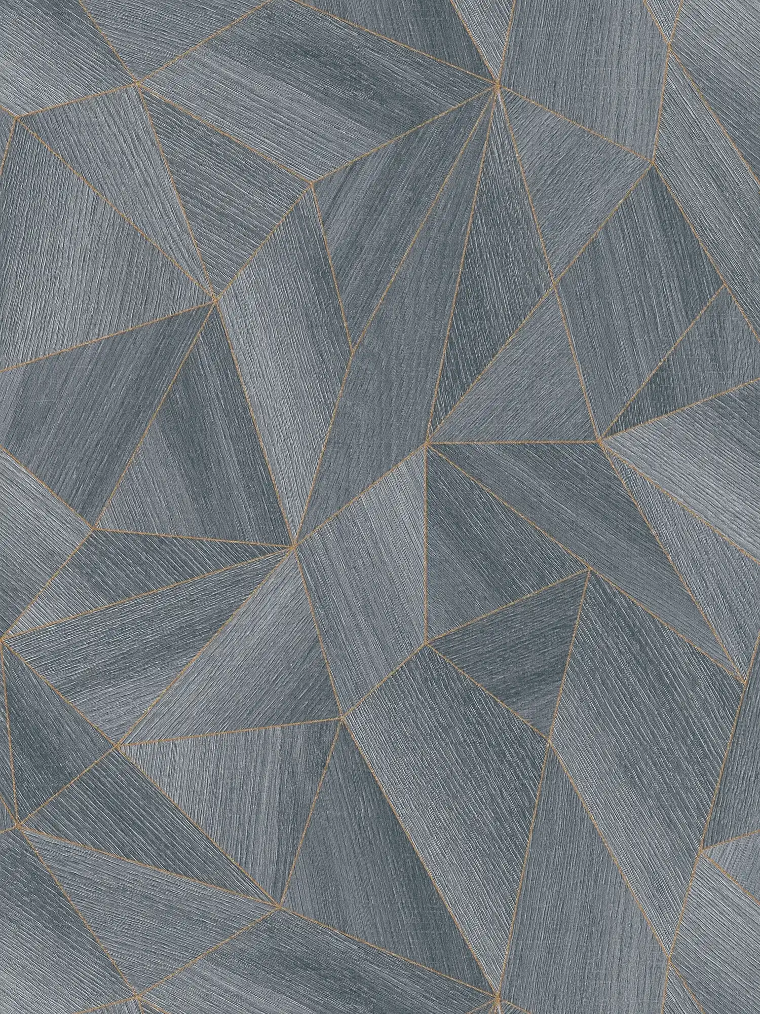 Carta da parati in legno con motivo geometrico ed effetto metallico - grigio, nero
