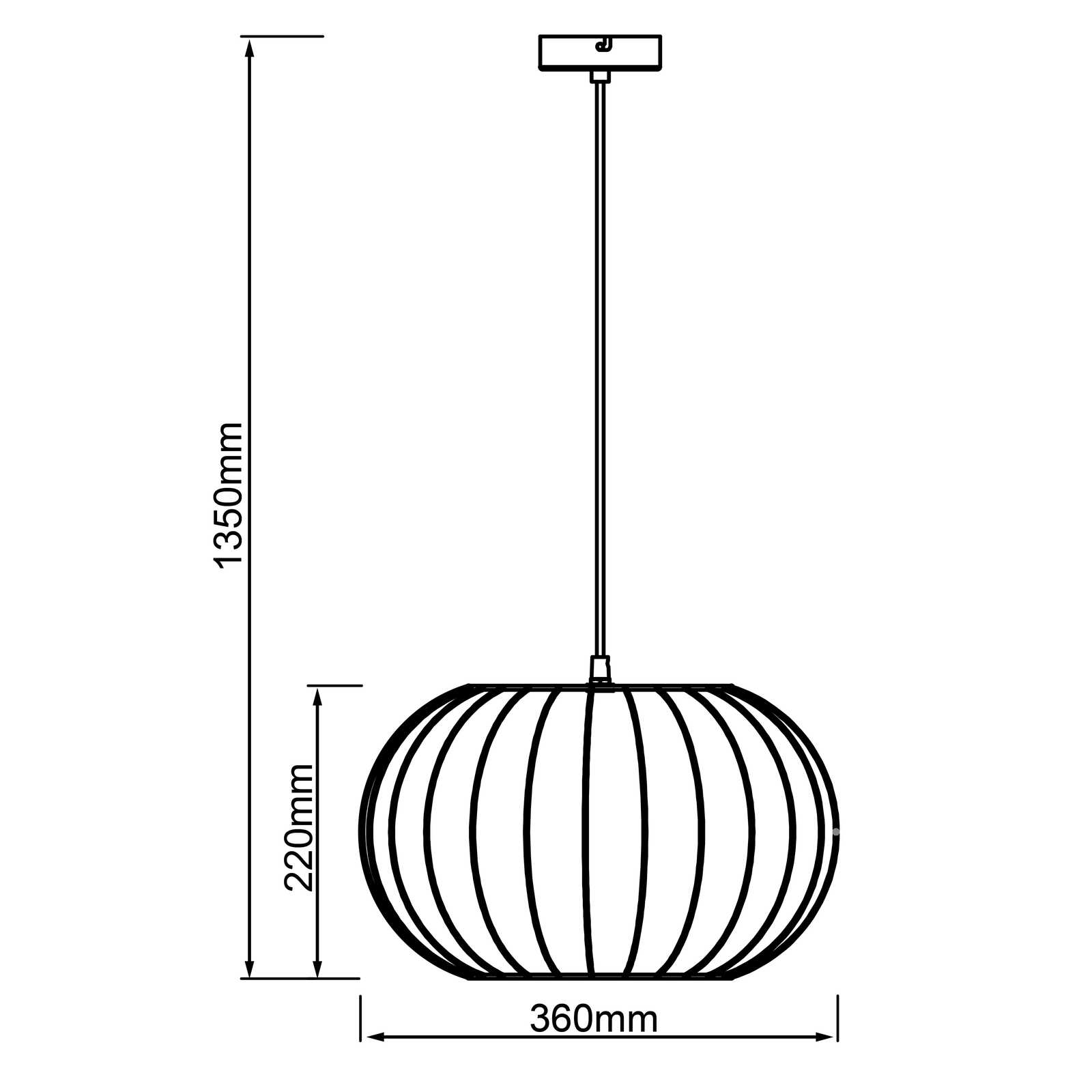             Rotan hanglamp - Neo 1 - Zwart
        